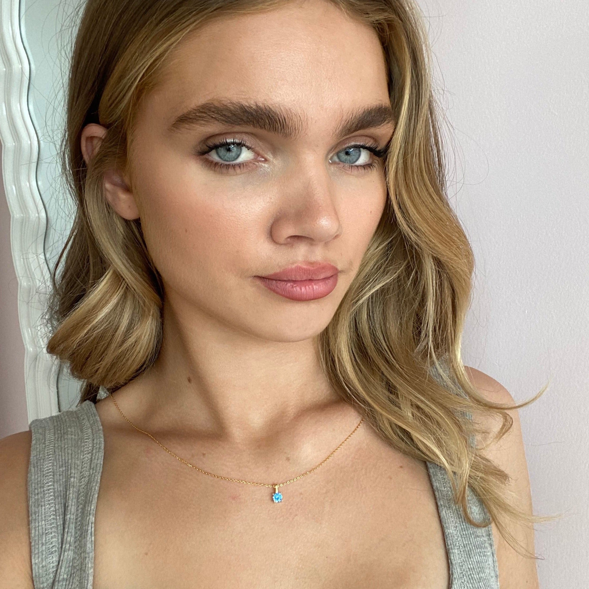 The Birthstone Necklace And Earring Set (March)