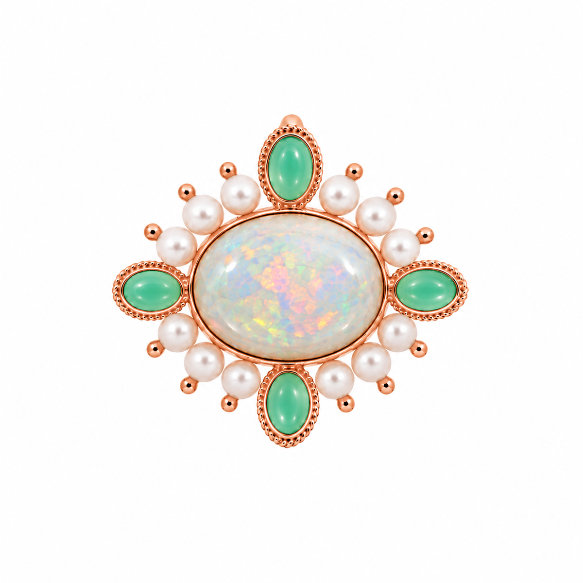 3-in-1 Opal & Chrysoprase Brooch/Clip/Charm: The Celeste