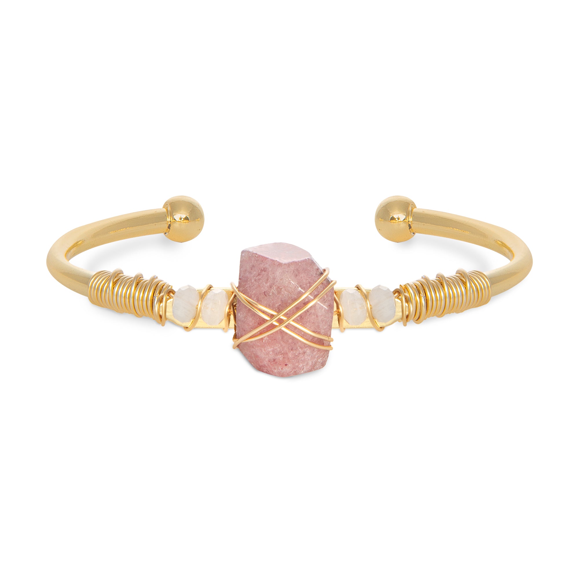 Large Peach Moonstone Cuff: The Reva
