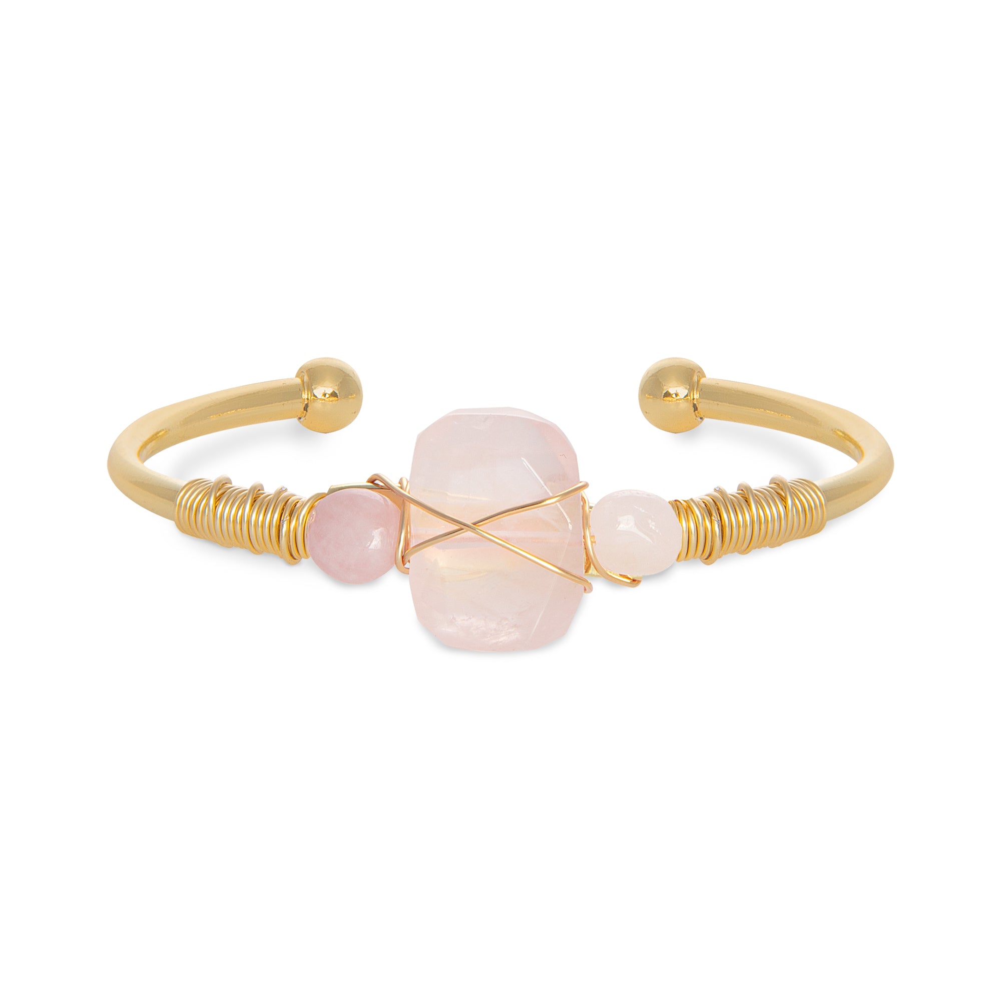Large Rose Quartz Cuff: The Reva