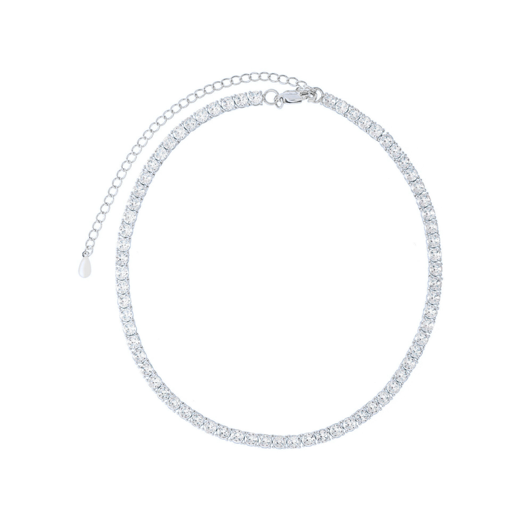 White Topaz Classic Tennis Necklace: The Tiffany