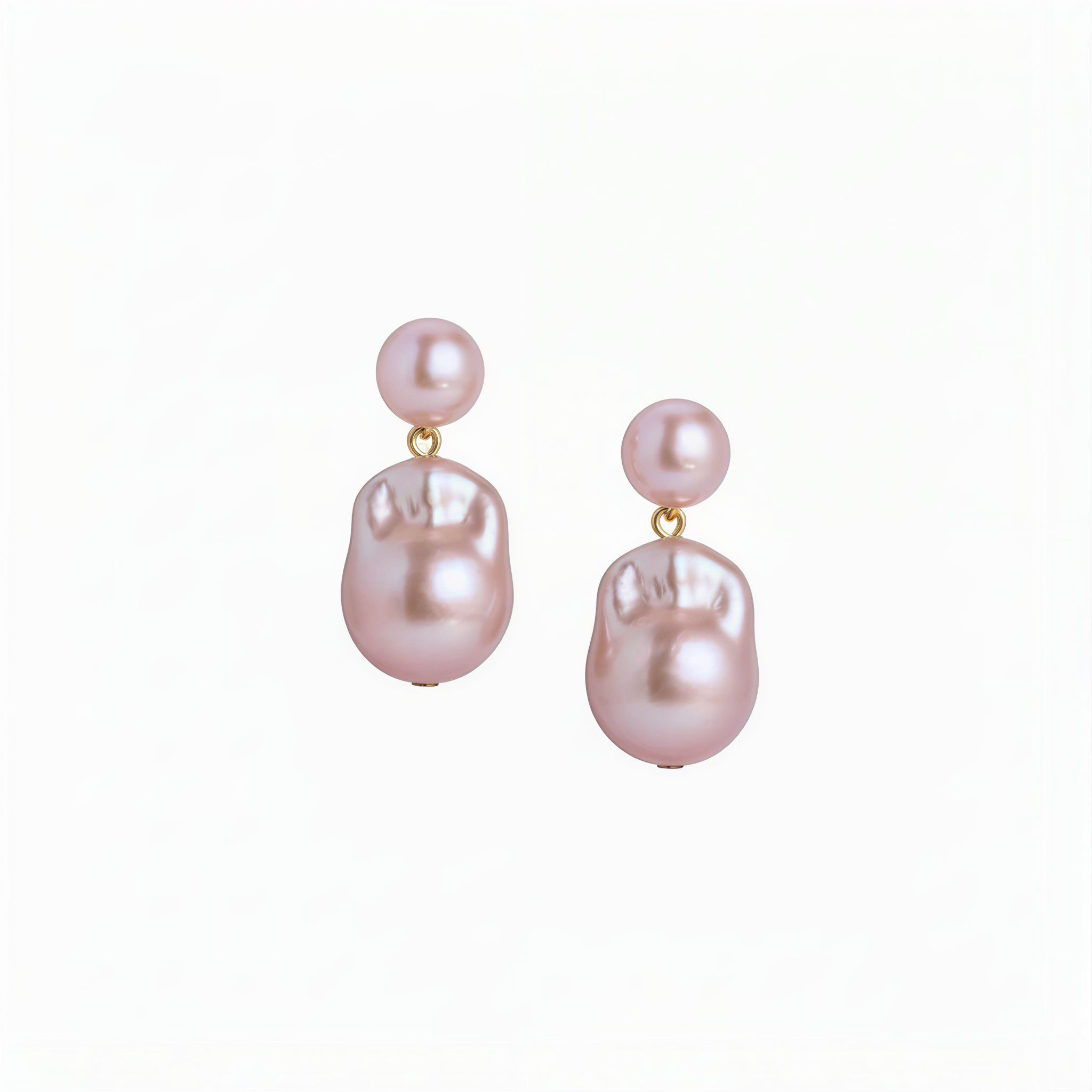 Pink Baroque Pearl Drop Earrings: The Rosalia