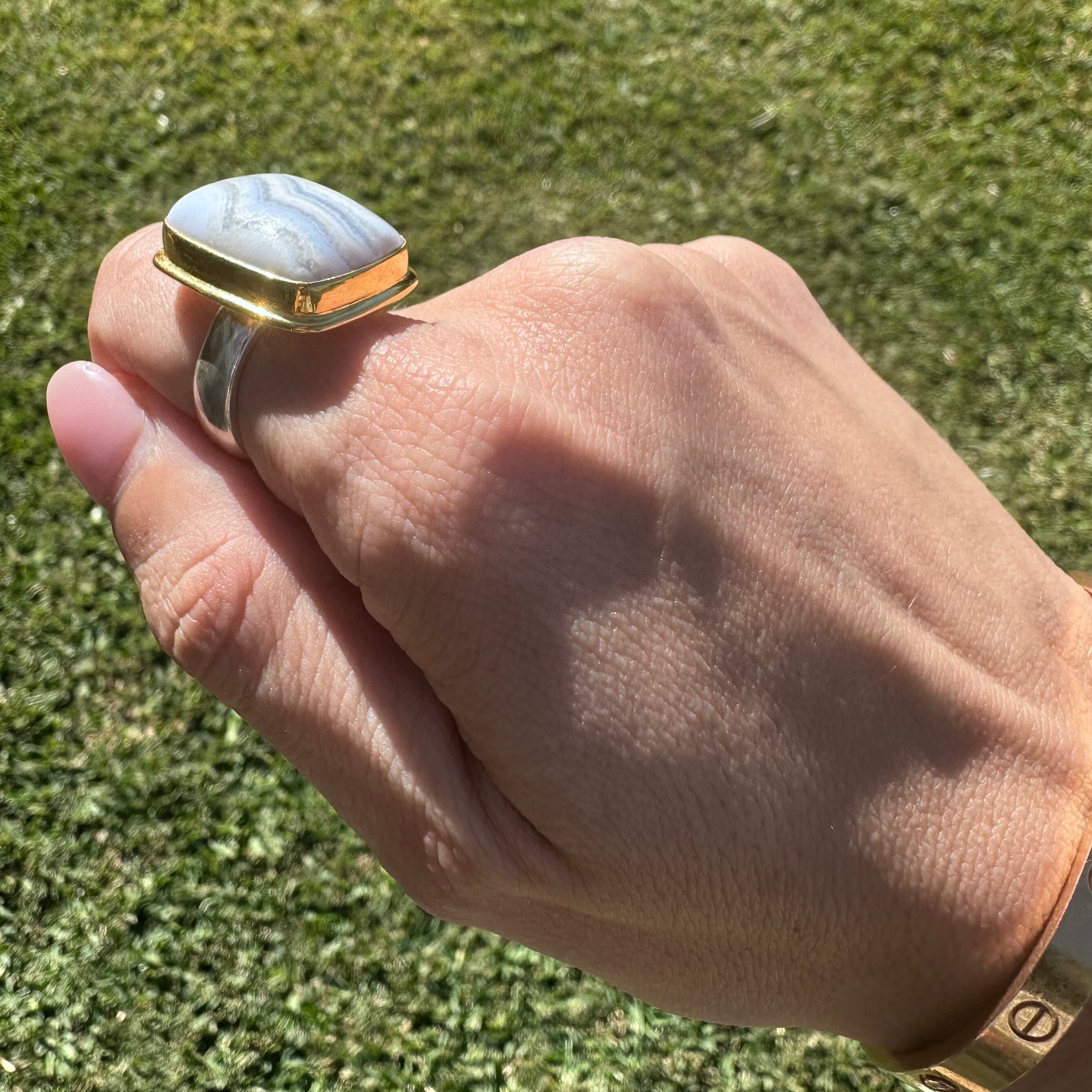 !ONE OF A KIND RING (Blue Lace Agate) Jimena Alejandra