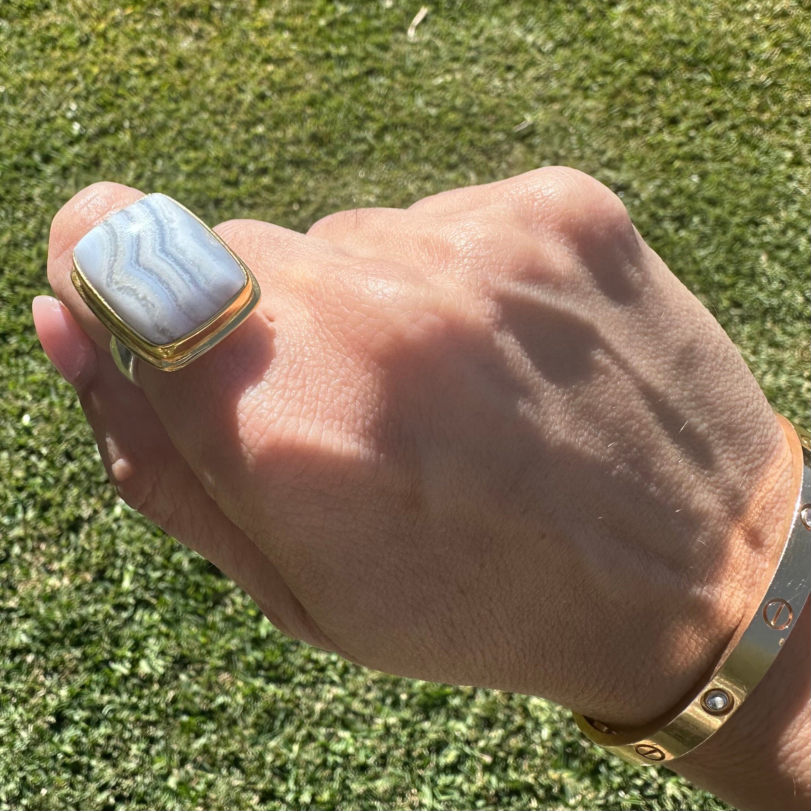 !ONE OF A KIND RING (Blue Lace Agate) Jimena Alejandra