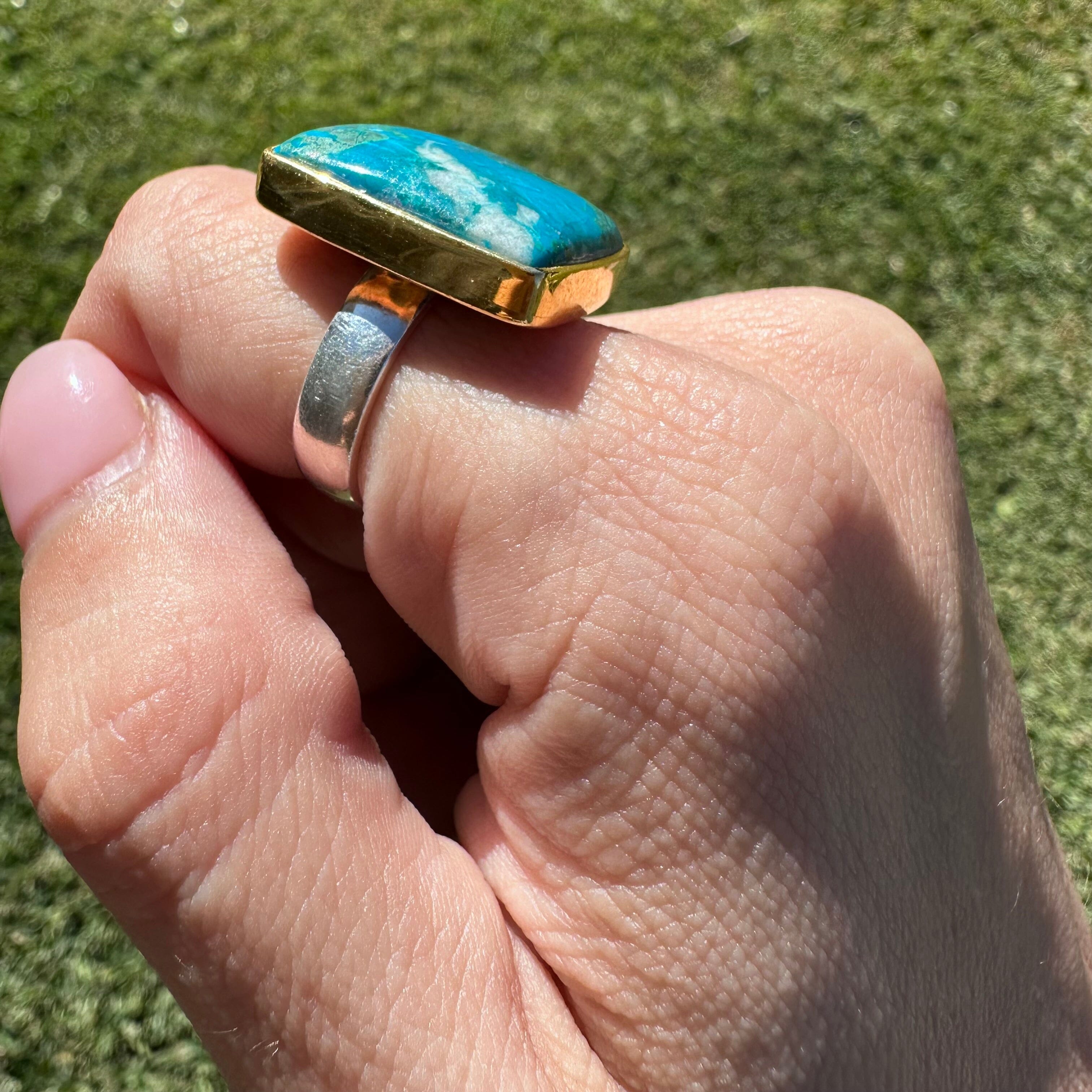 ! ONE OF A KIND RING (Chrysocolla) Jimena Alejandra