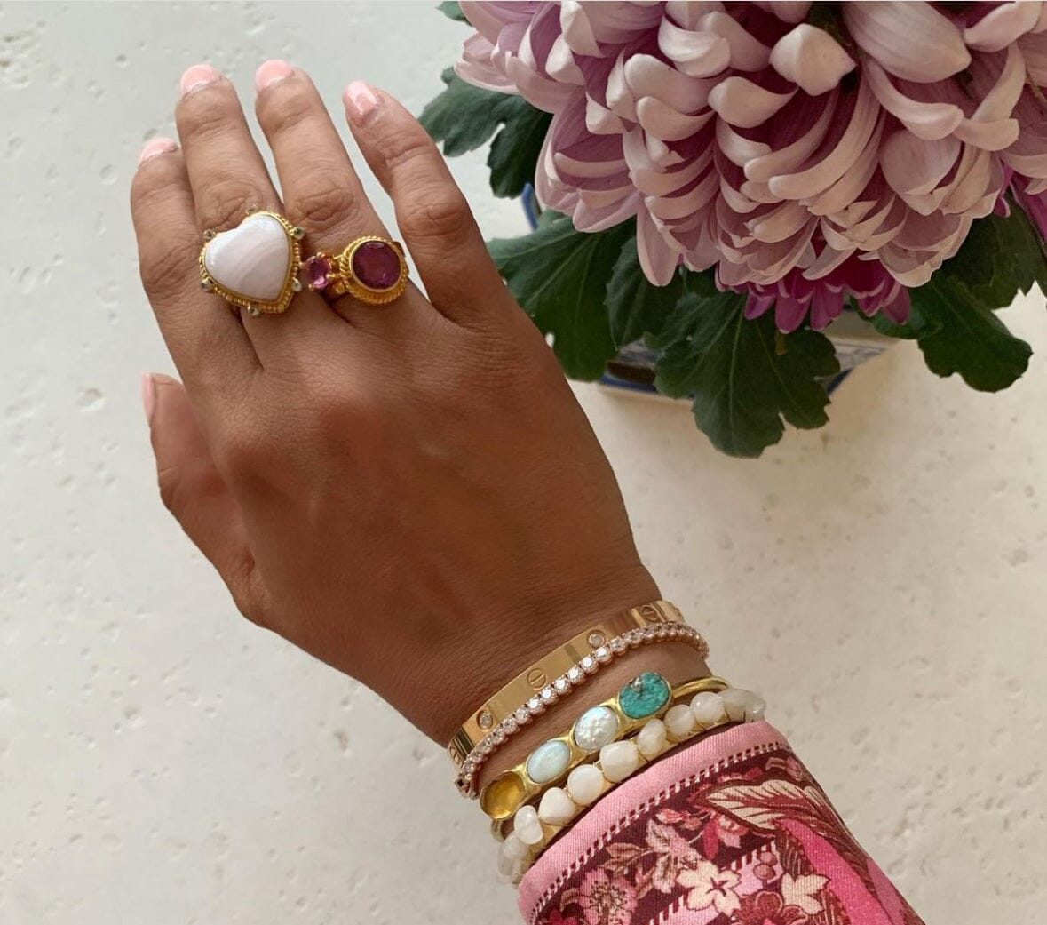 THE ARIANA (Pink Aragonite) Rings Jimena Alejandra