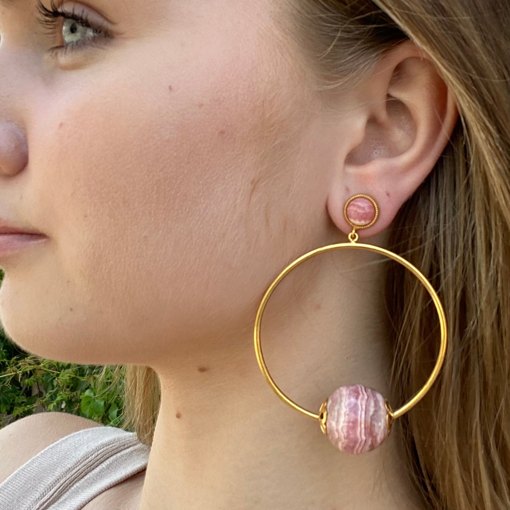 THE CARINA (Rhodochrosite) Earrings Jimena Alejandra