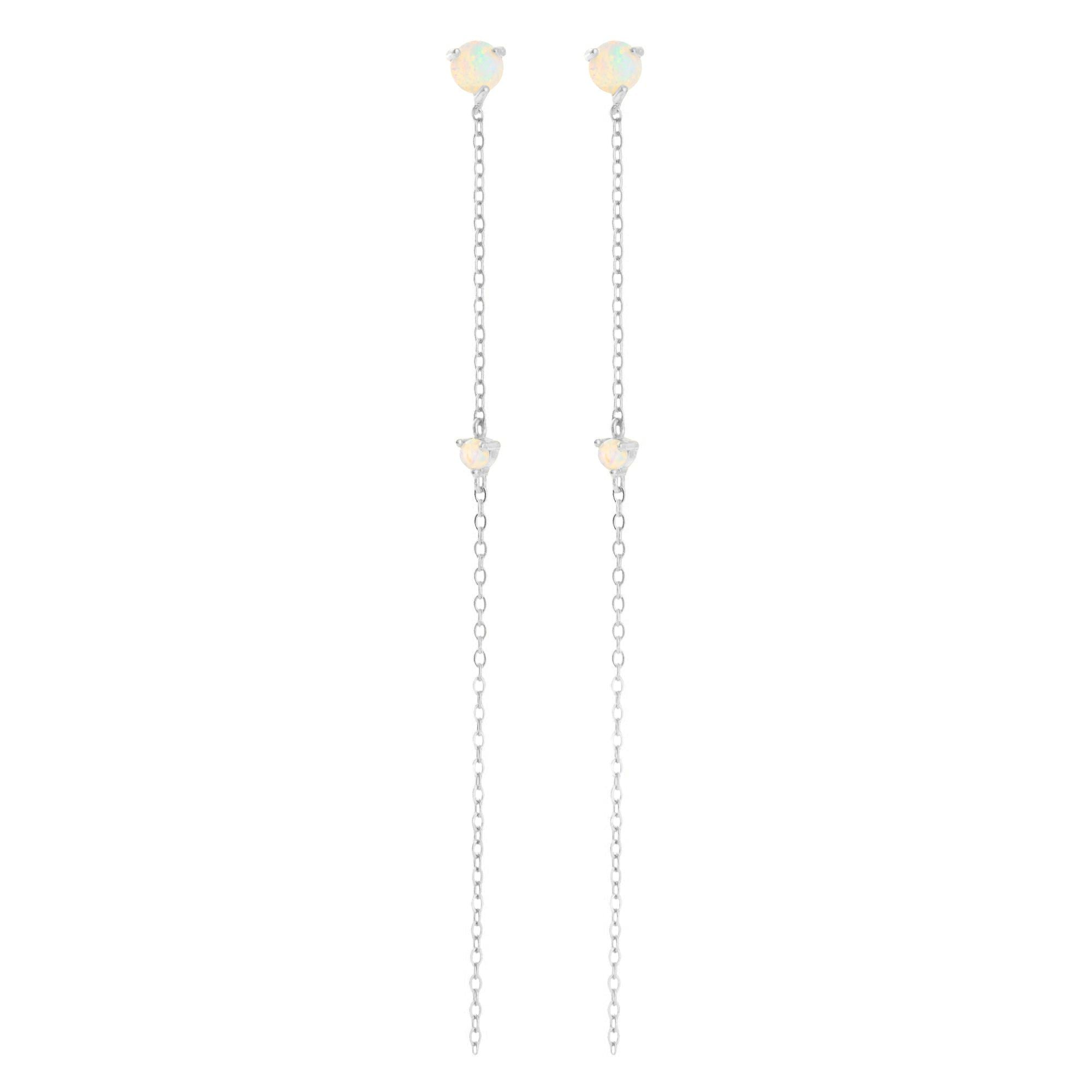 2 Opal Chain Drop Earrings: The Celine