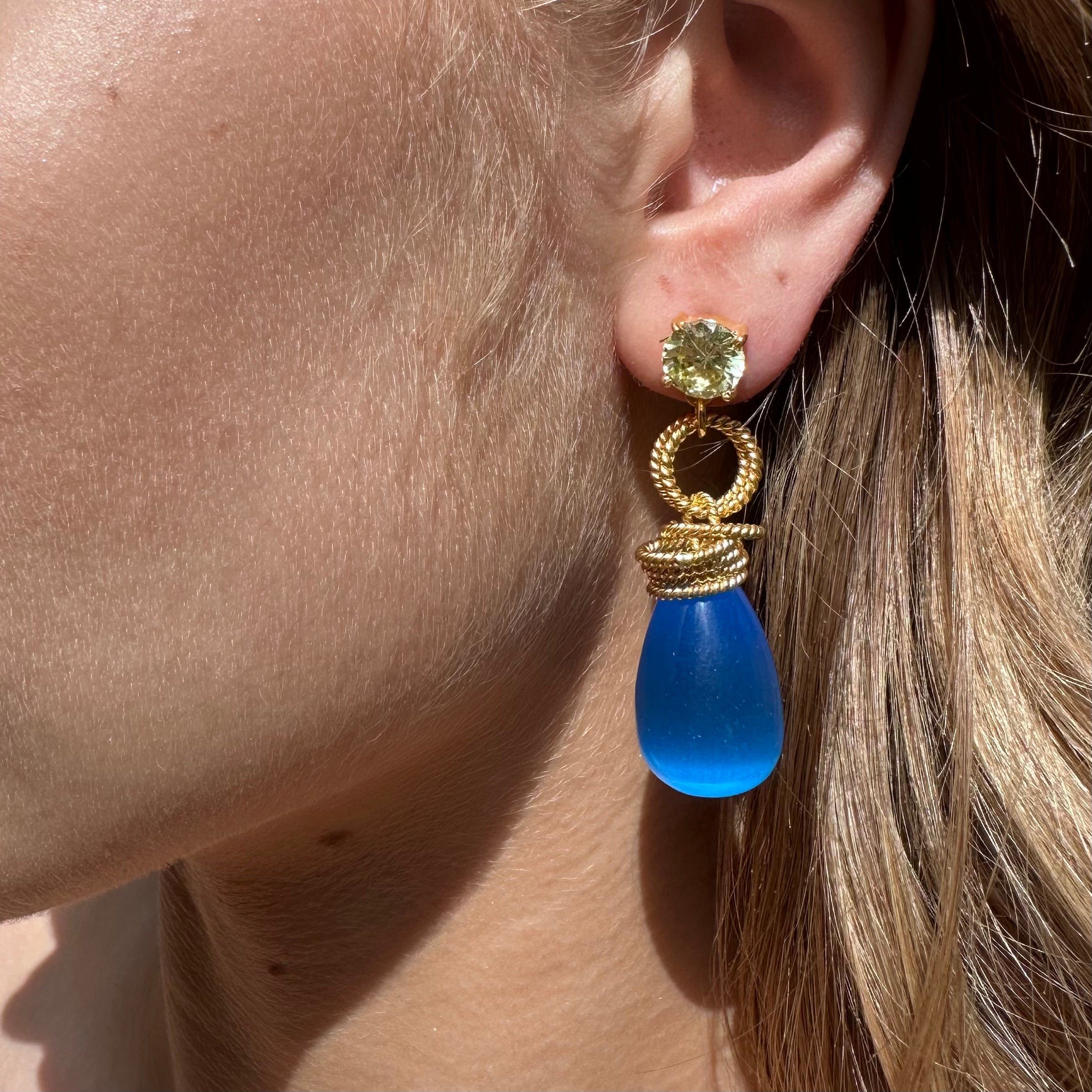 Double Gemstone Drop Earrings: The Clarissa