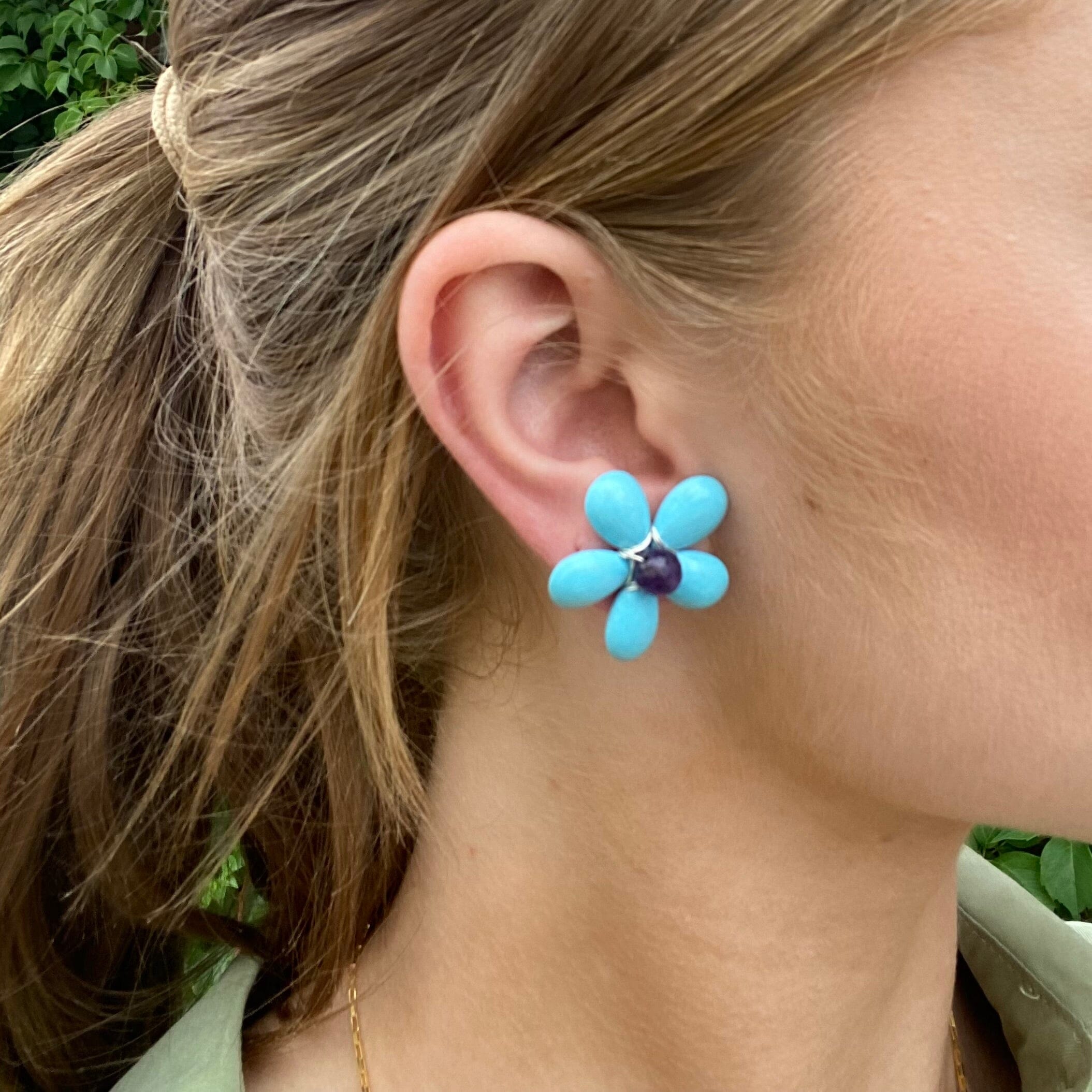 THE FLORA (Turquoise) Earrings Jimena Alejandra
