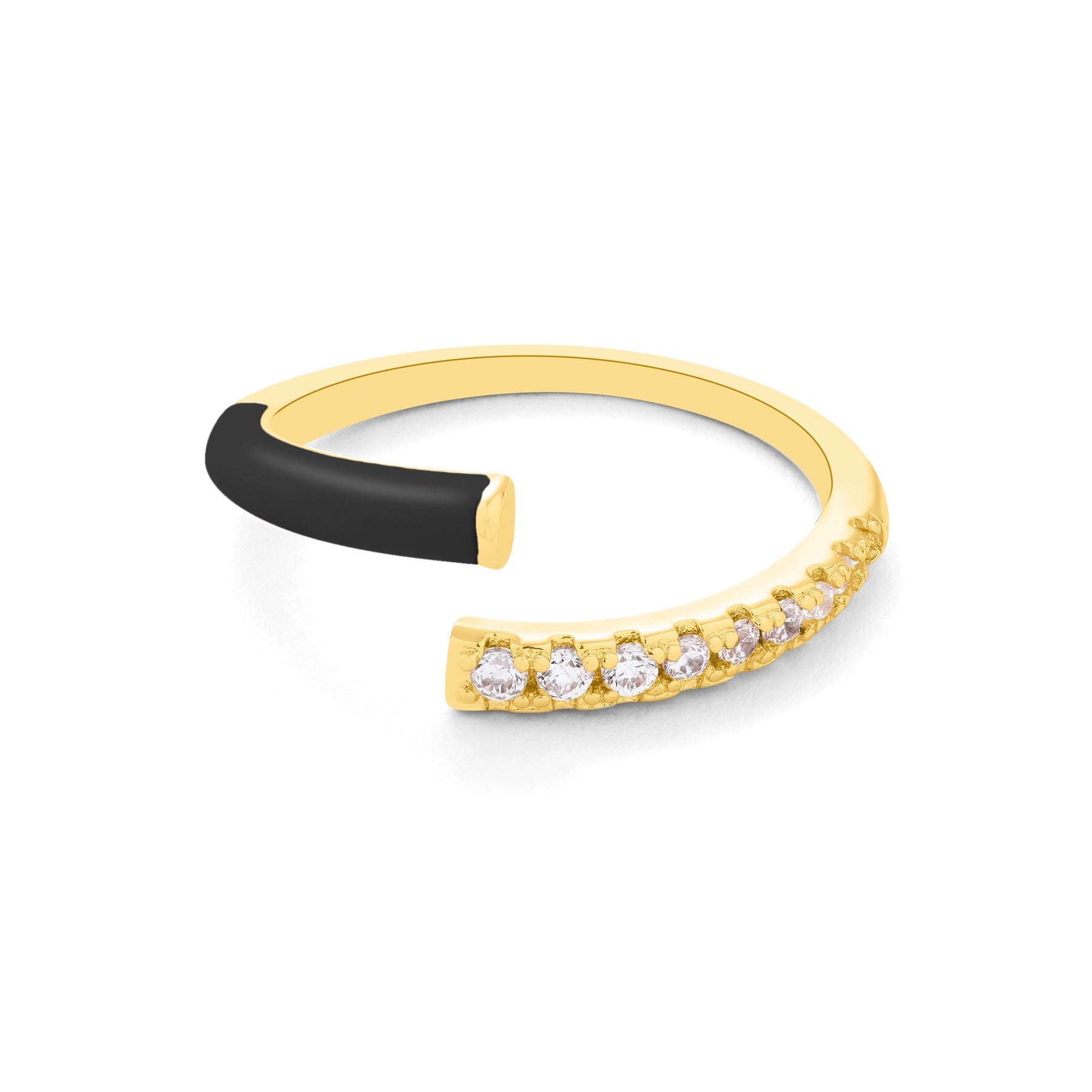 White Topaz and Enamel Wrap Ring: The Freyda