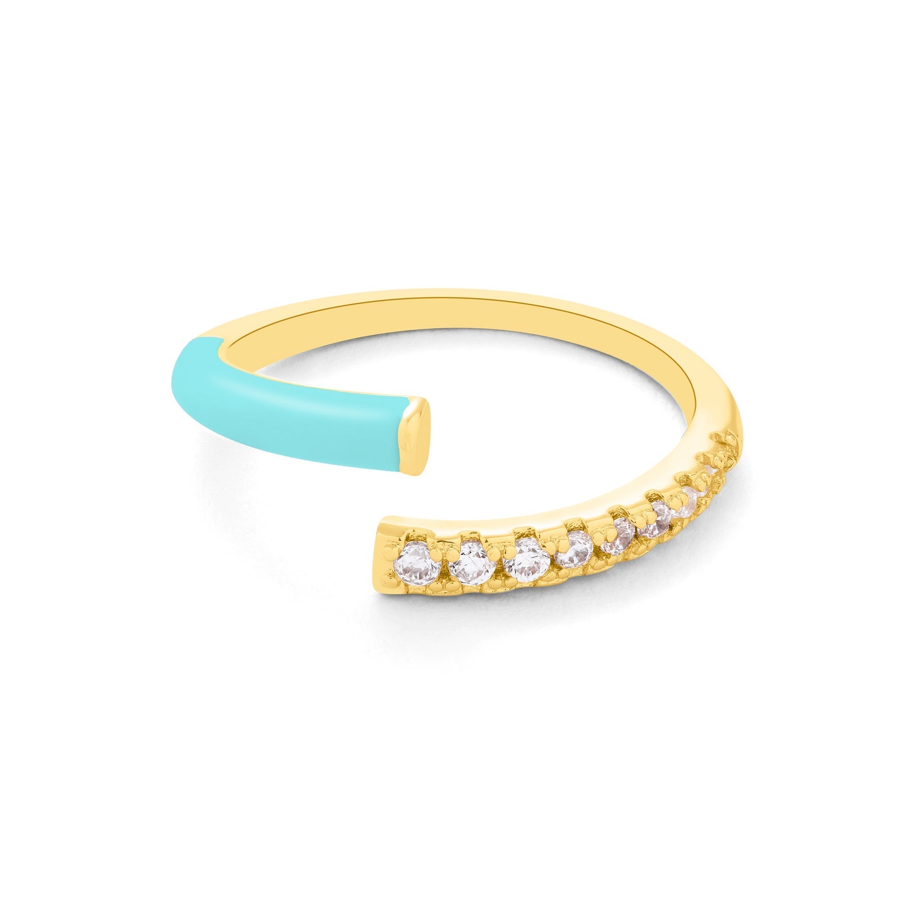 White Topaz and Enamel Wrap Ring: The Freyda