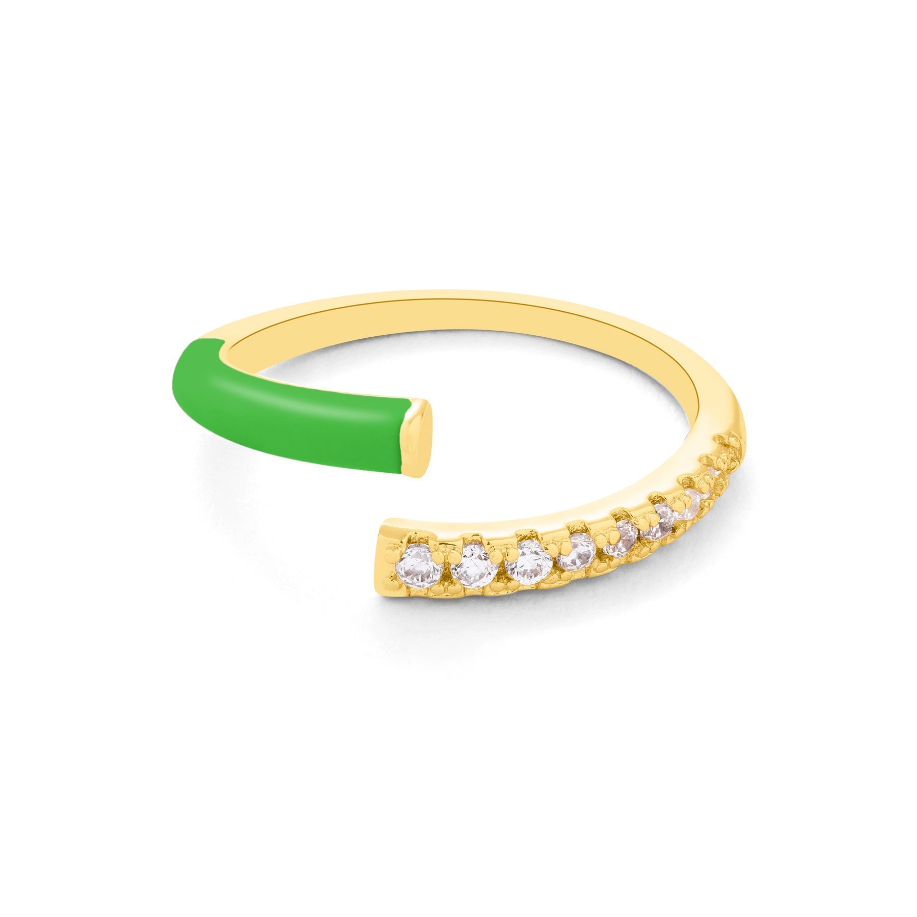 White Topaz and Enamel Wrap Ring: The Freyda