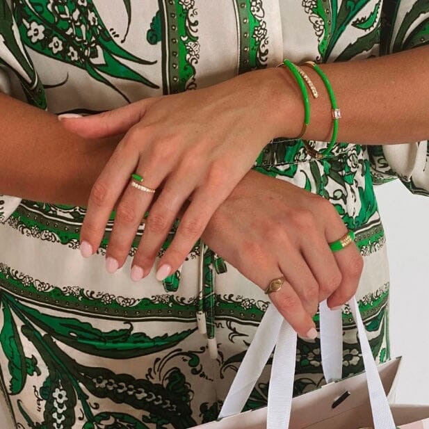 White Topaz and Enamel Wrap Ring: The Freyda