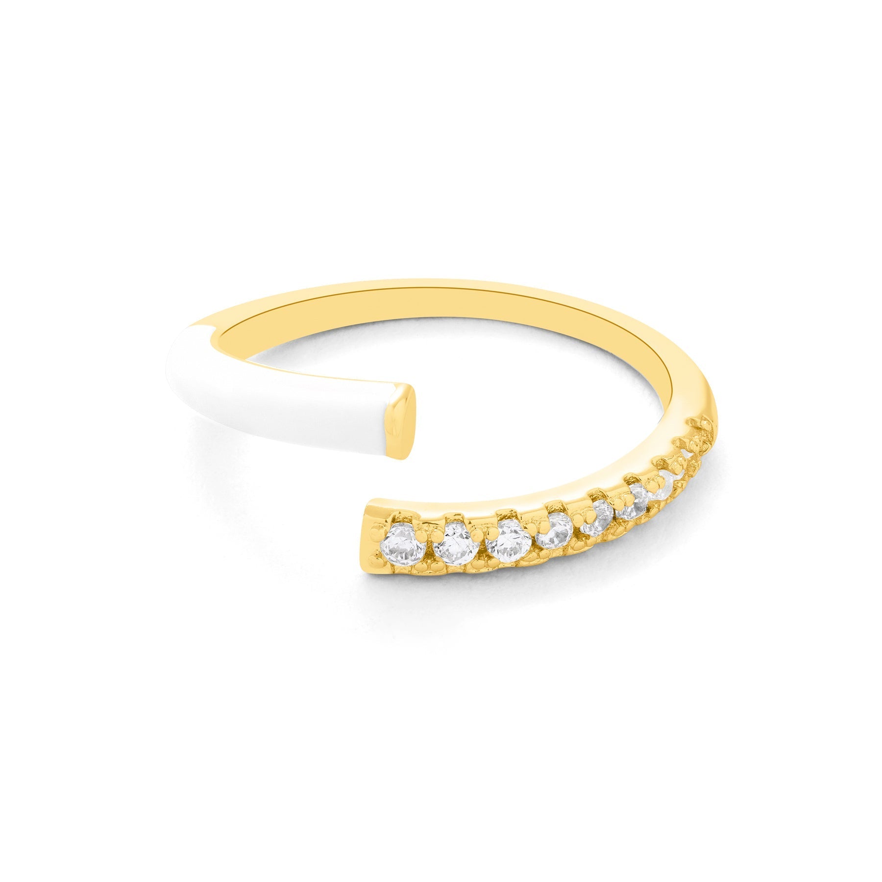 White Topaz and Enamel Wrap Ring: The Freyda