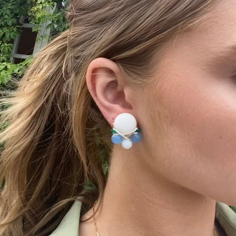 THE GABRIELLA (White & Blue) Earrings Jimena Alejandra