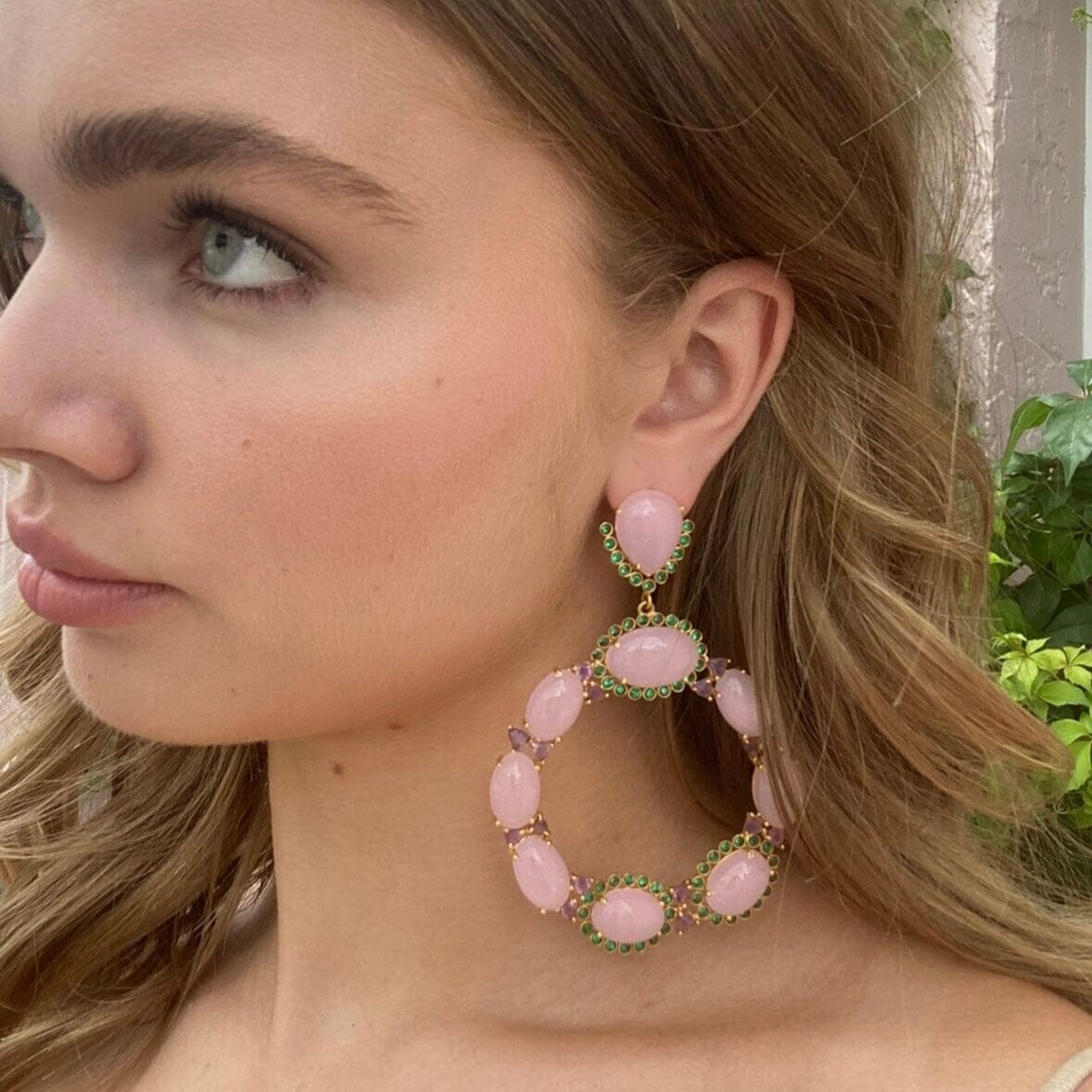 THE HEATHER (Rose Quartz) Earrings Jimena Alejandra