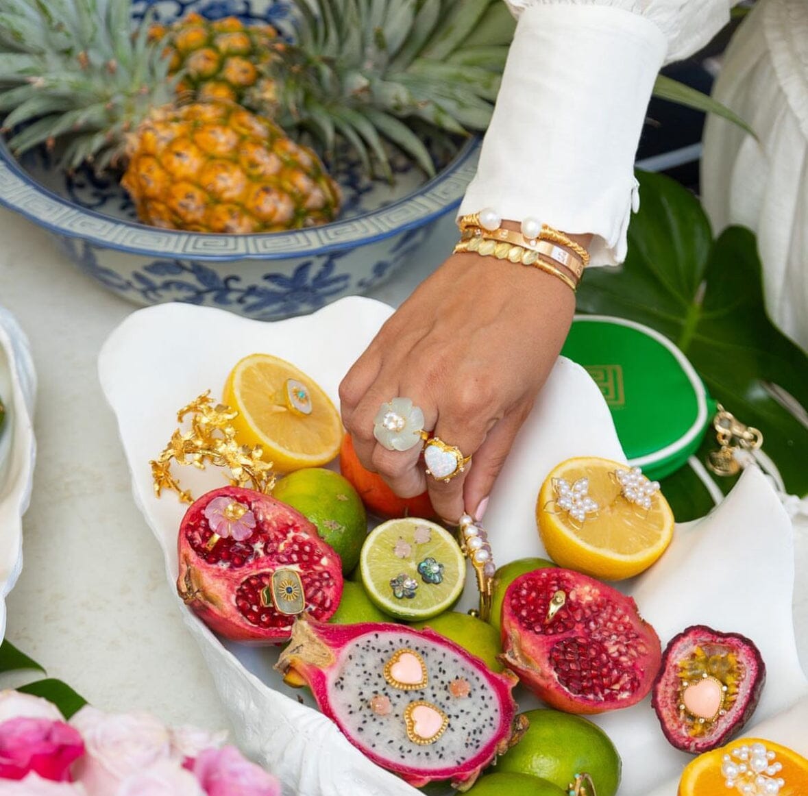 THE MAGNOLIA (Aqua Chalcedony) Rings Jimena Alejandra