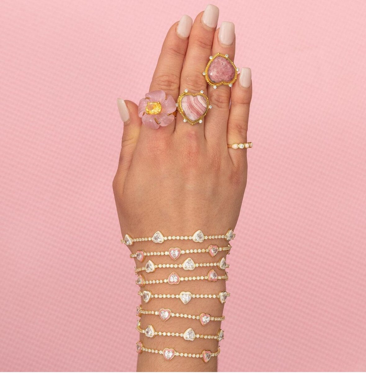 THE MAGNOLIA (Rose Quartz) Rings Jimena Alejandra