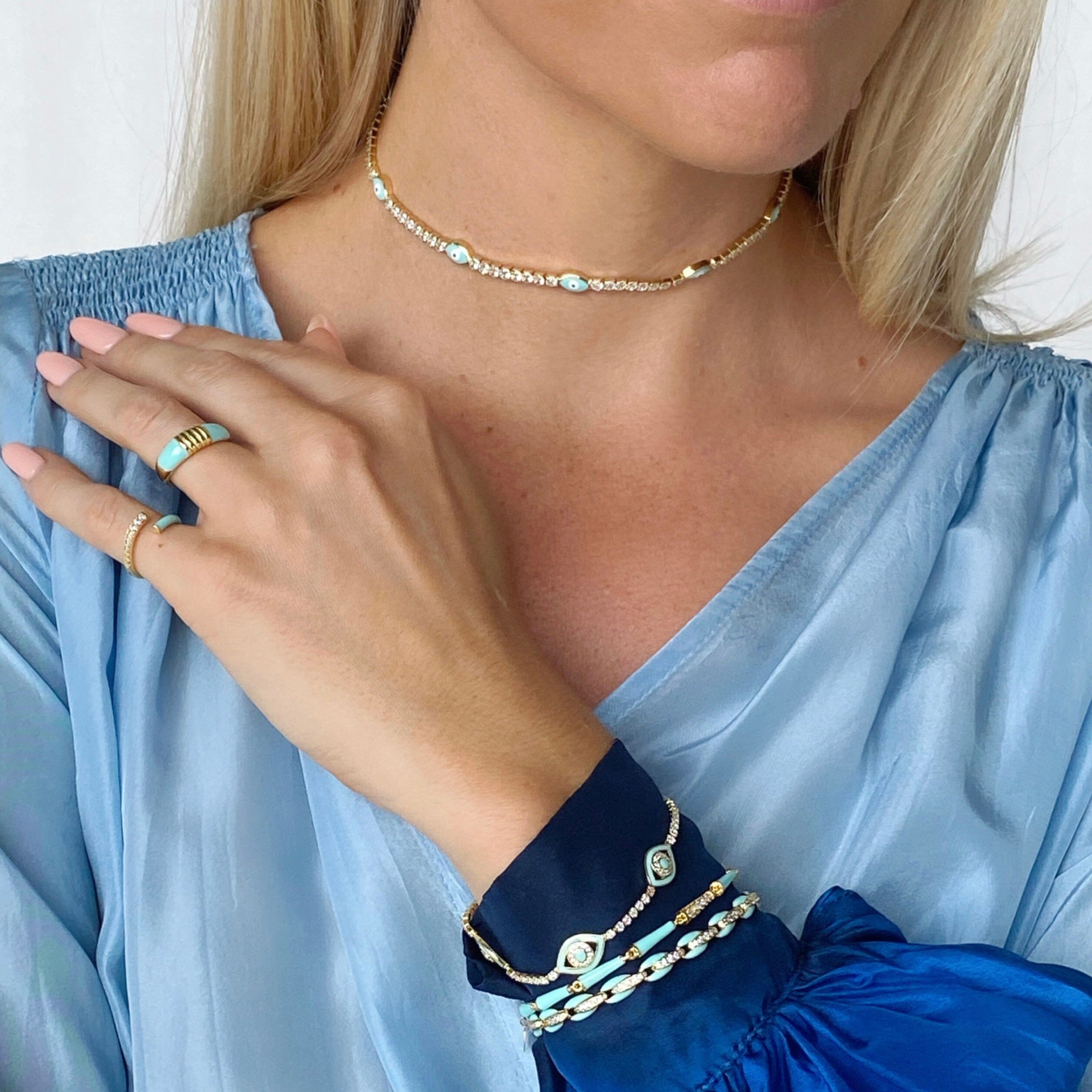 THE MATAKIA (Blue Evil Eye) Necklaces Jimena Alejandra