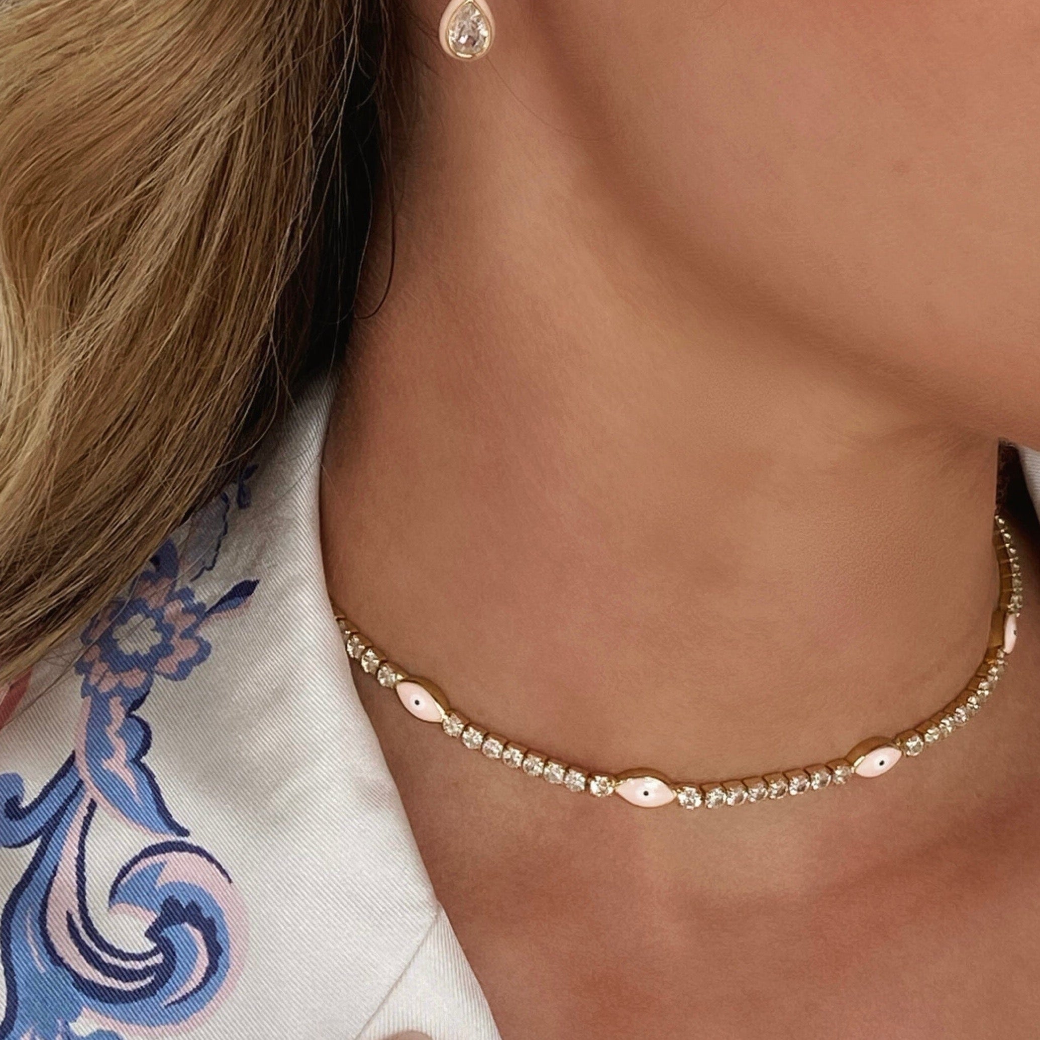 THE MATAKIA (Pink Evil Eye) Necklaces Jimena Alejandra