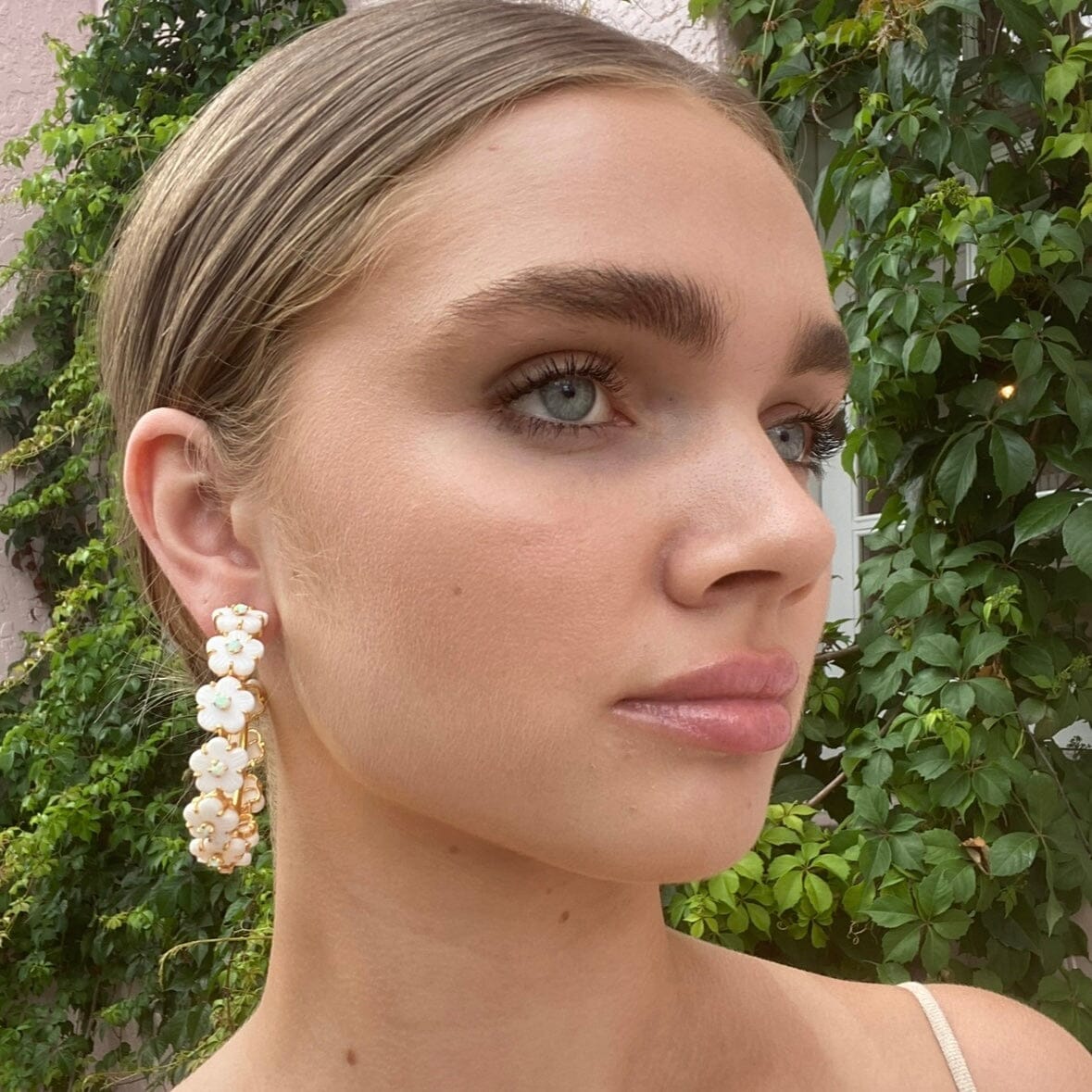 THE POPPY (White Agate) Earrings Jimena Alejandra