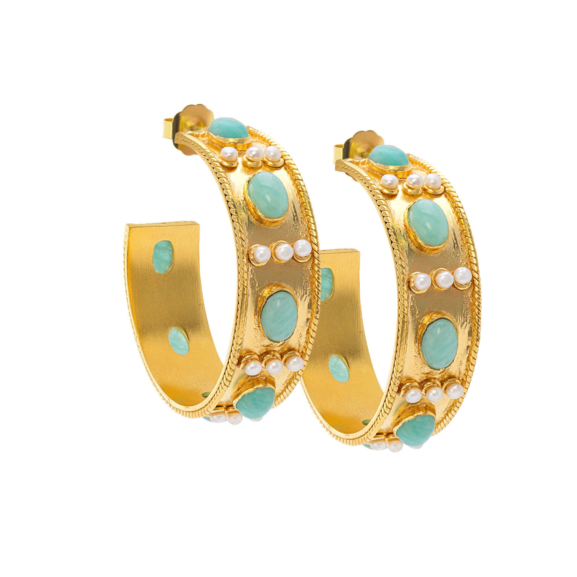 1 - Amazonite hoop Jimena Alejandra