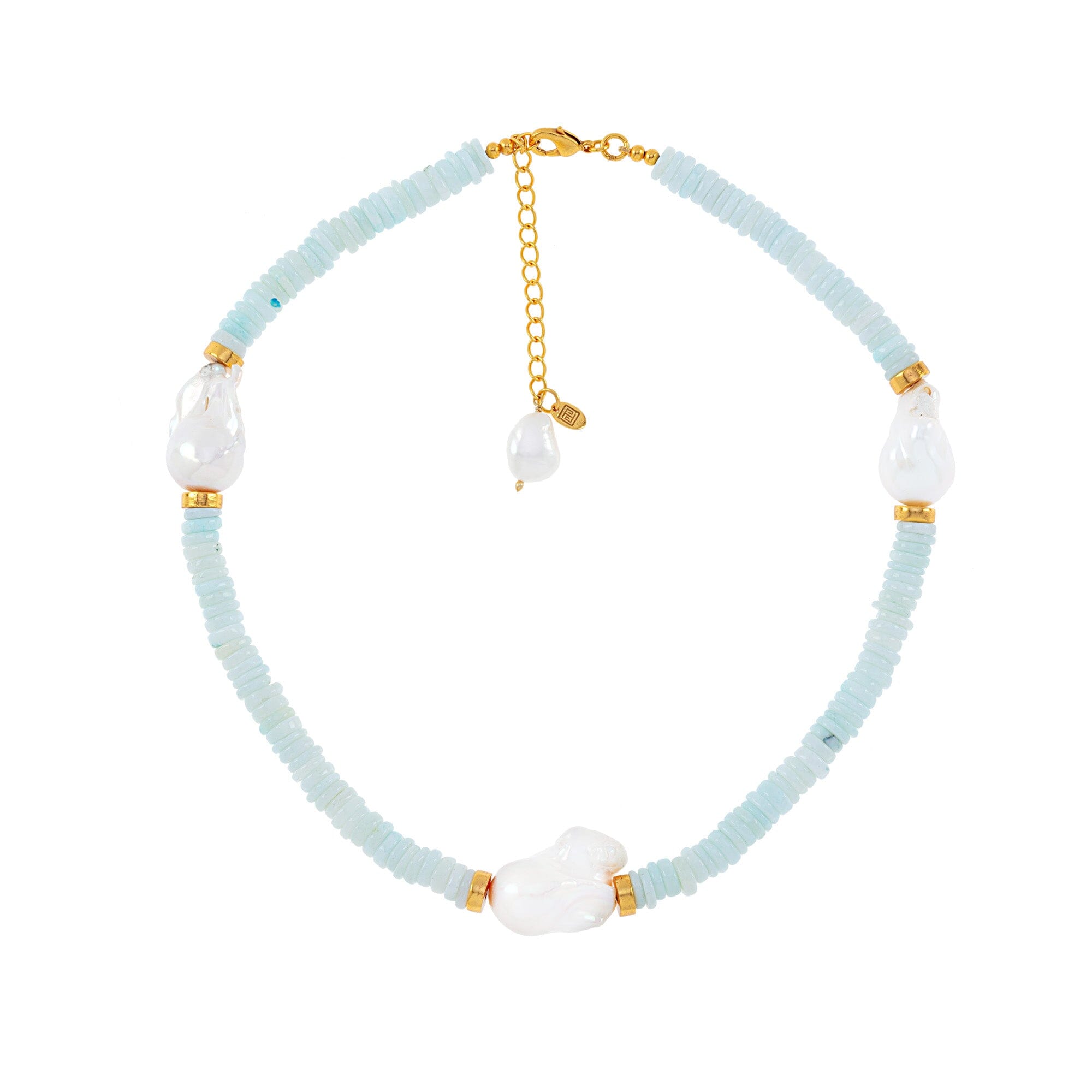 1 - blue opal and pearl necklace Jimena Alejandra