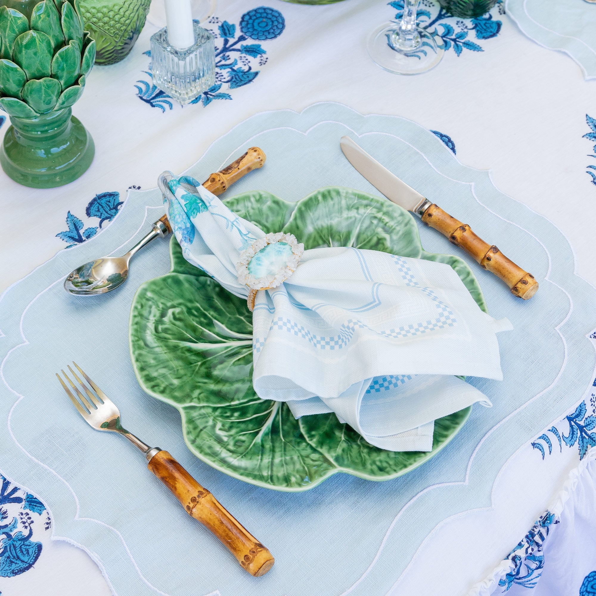 LARIMAR & MOONSTONE NAPKIN RING Homewares Jimena Alejandra