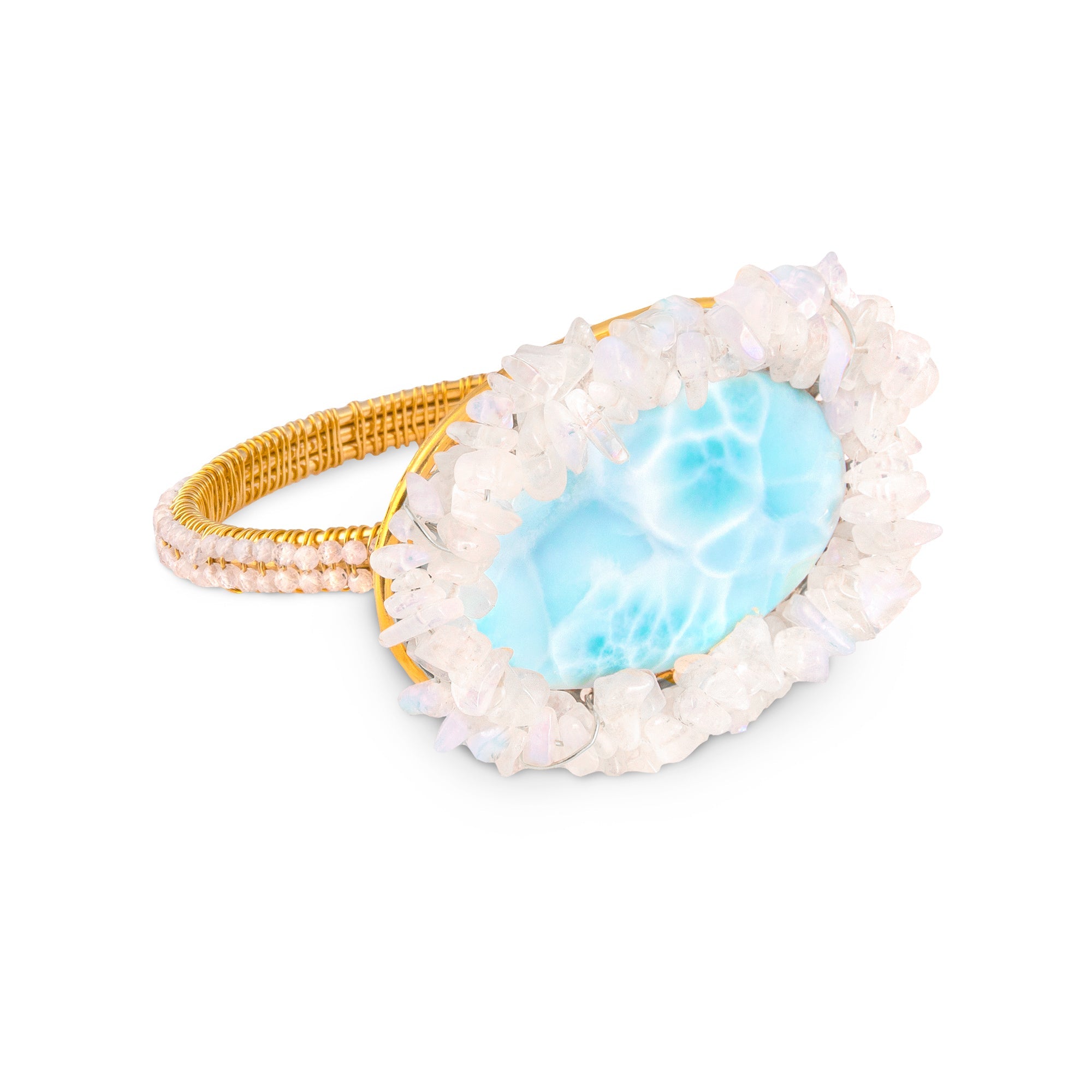 LARIMAR & MOONSTONE NAPKIN RING Homewares Jimena Alejandra