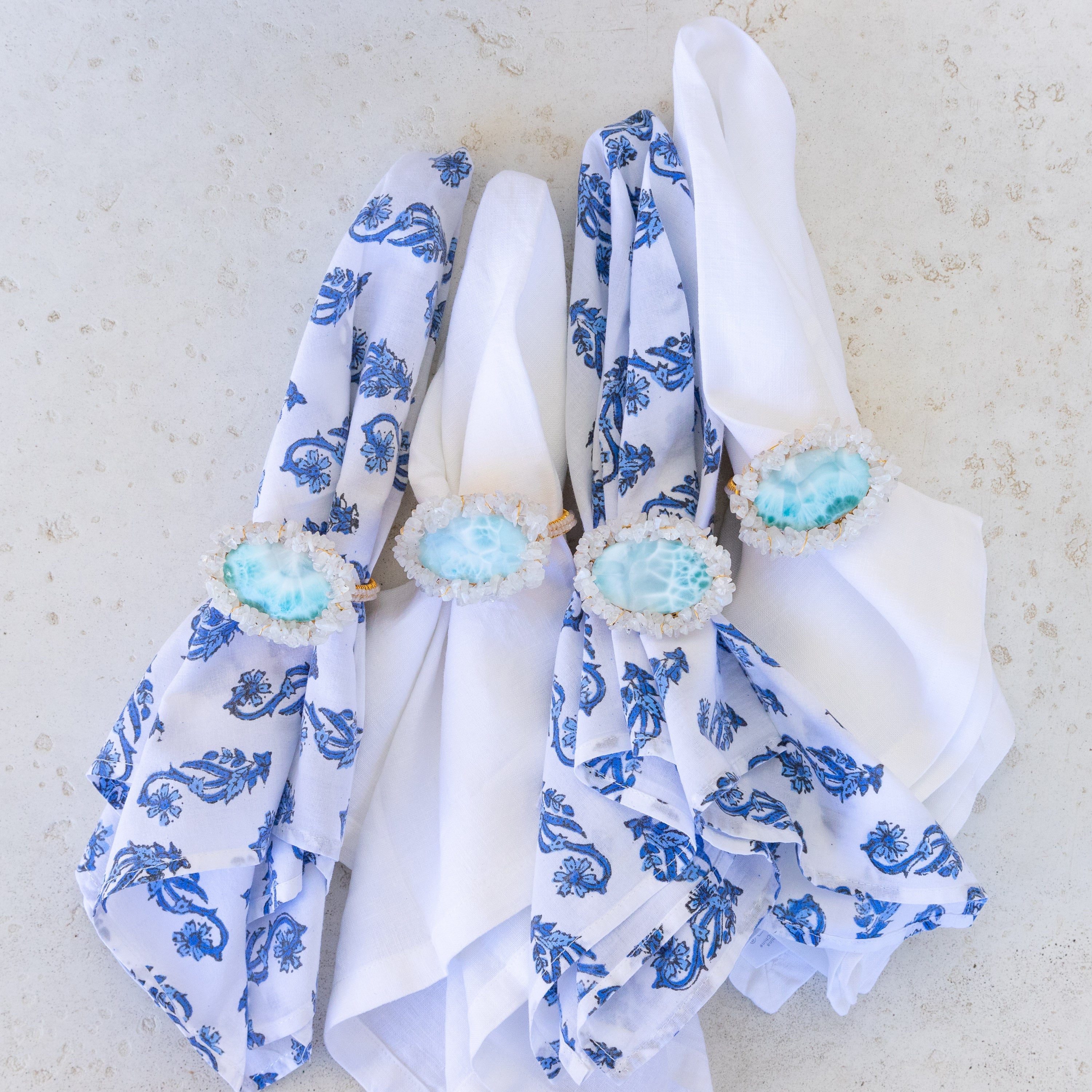 LARIMAR & MOONSTONE NAPKIN RING Homewares Jimena Alejandra