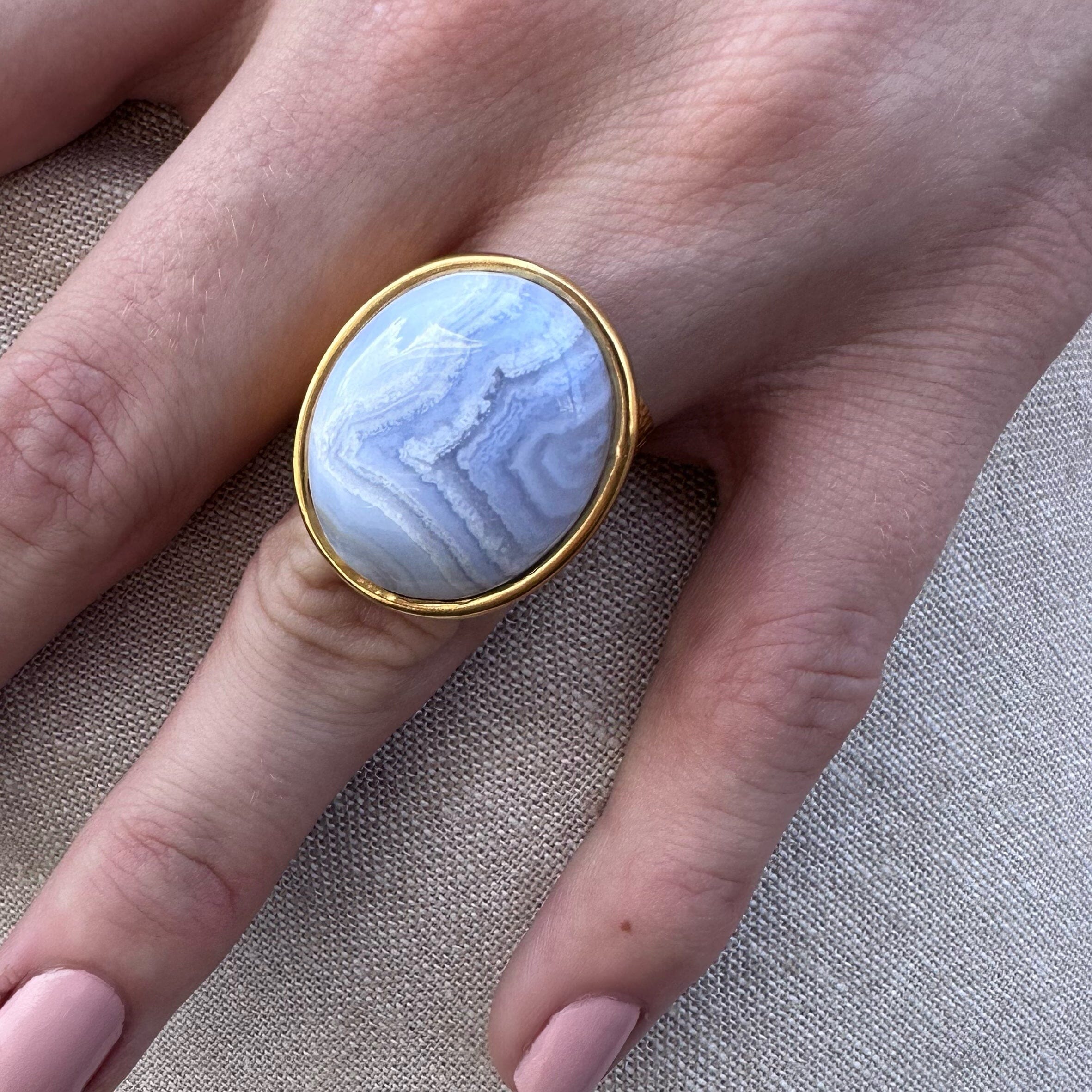 One of a Kind Ring (Blue Lace Agate) Jimena Alejandra