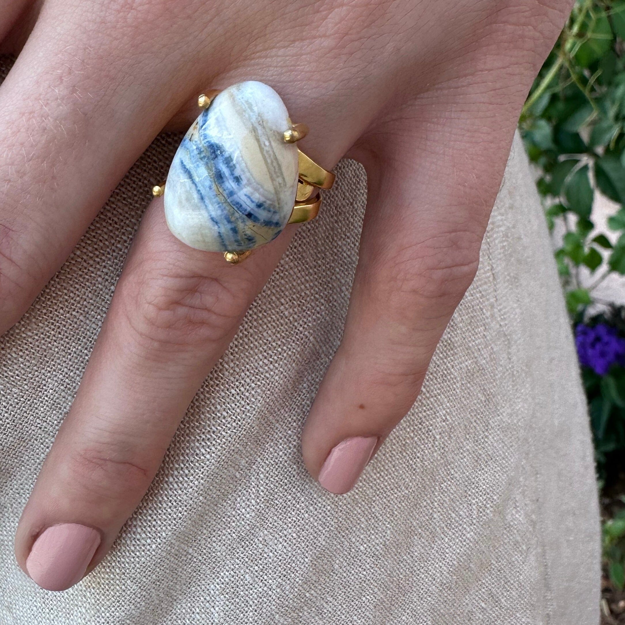 One of a Kind Ring (Blue Scheelite) Jimena Alejandra
