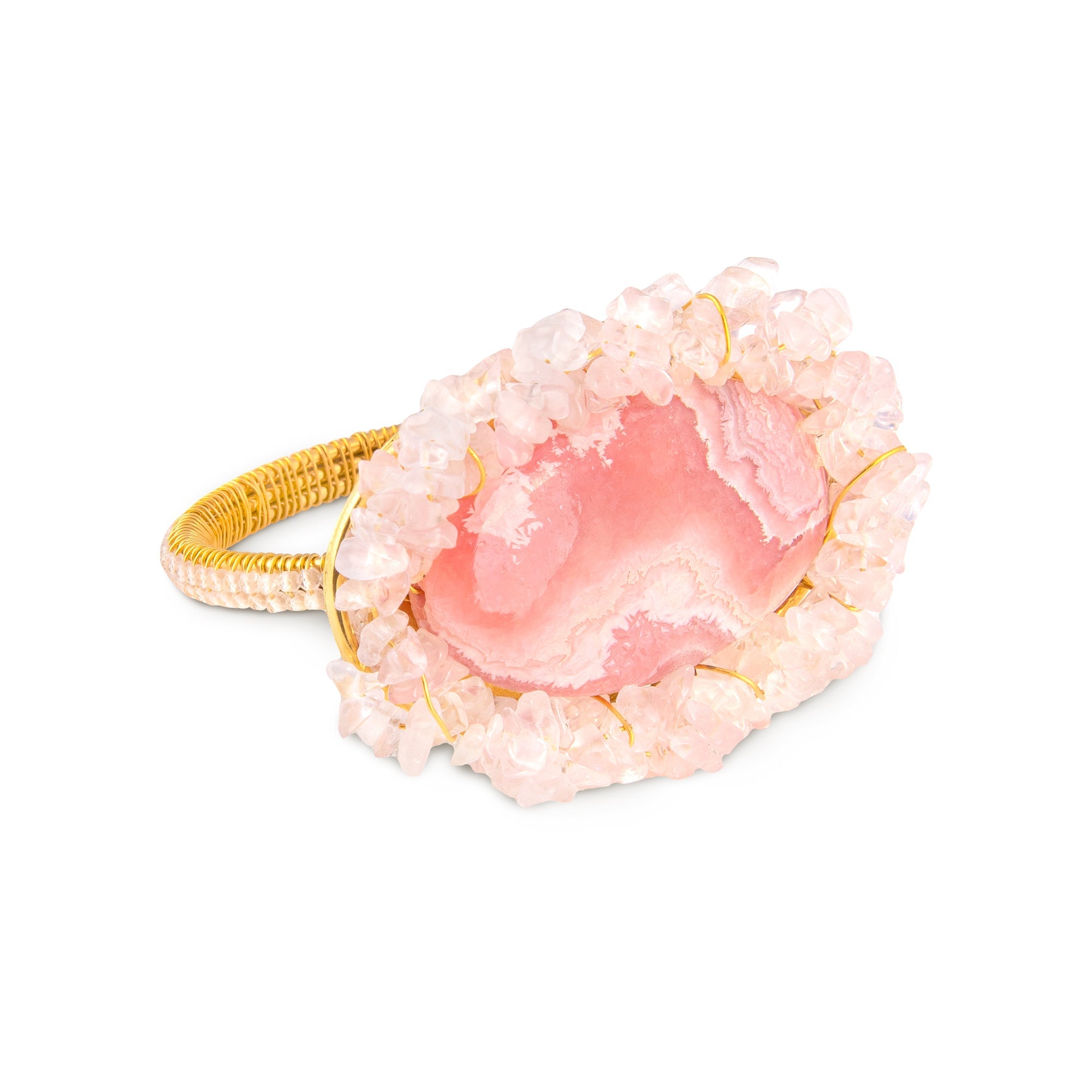 RHODOCHROSITE & ROSE QUARTZ NAPKIN RING Homewares Jimena Alejandra