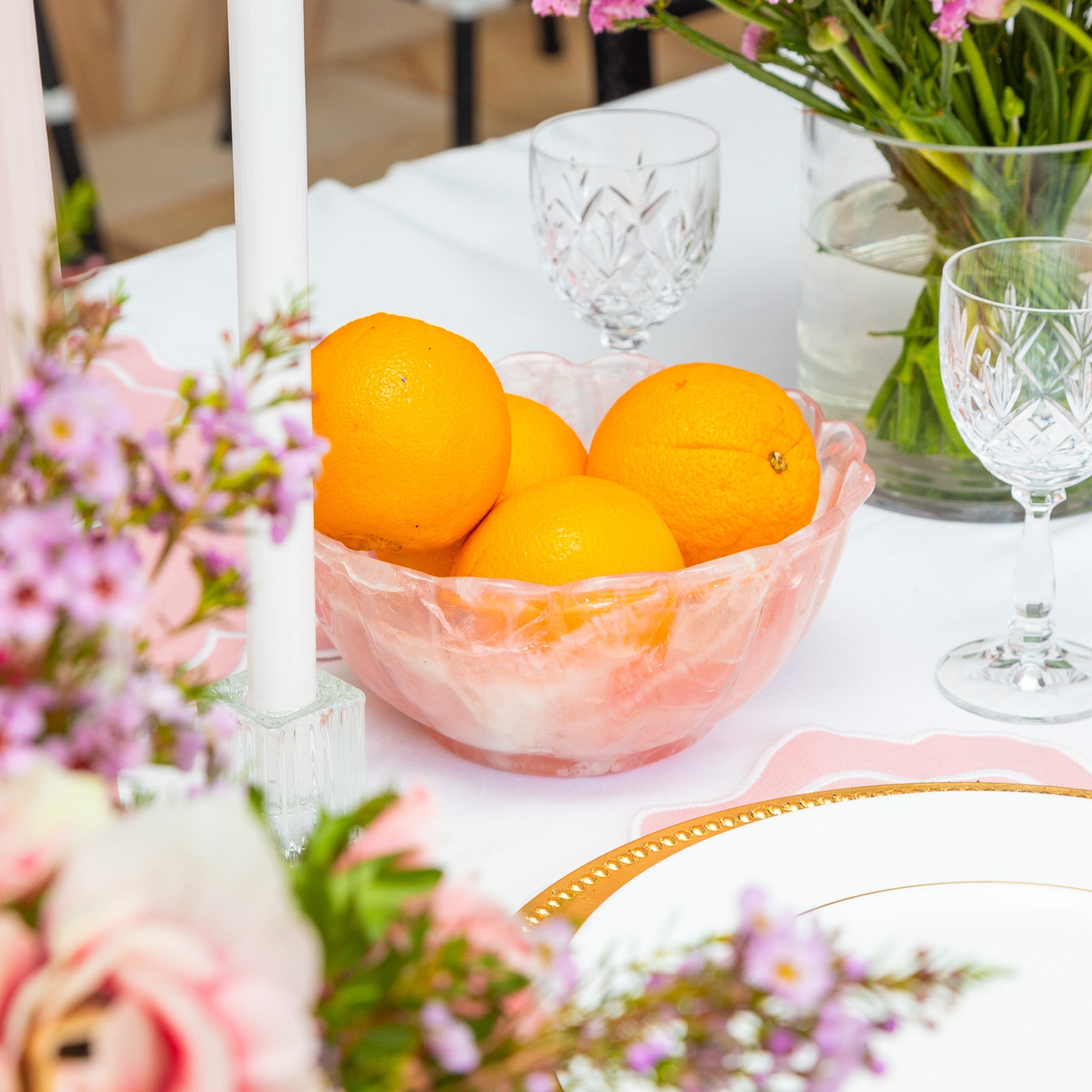 SCALLOPED ROSE QUARTZ BOWL Homewares Jimena Alejandra
