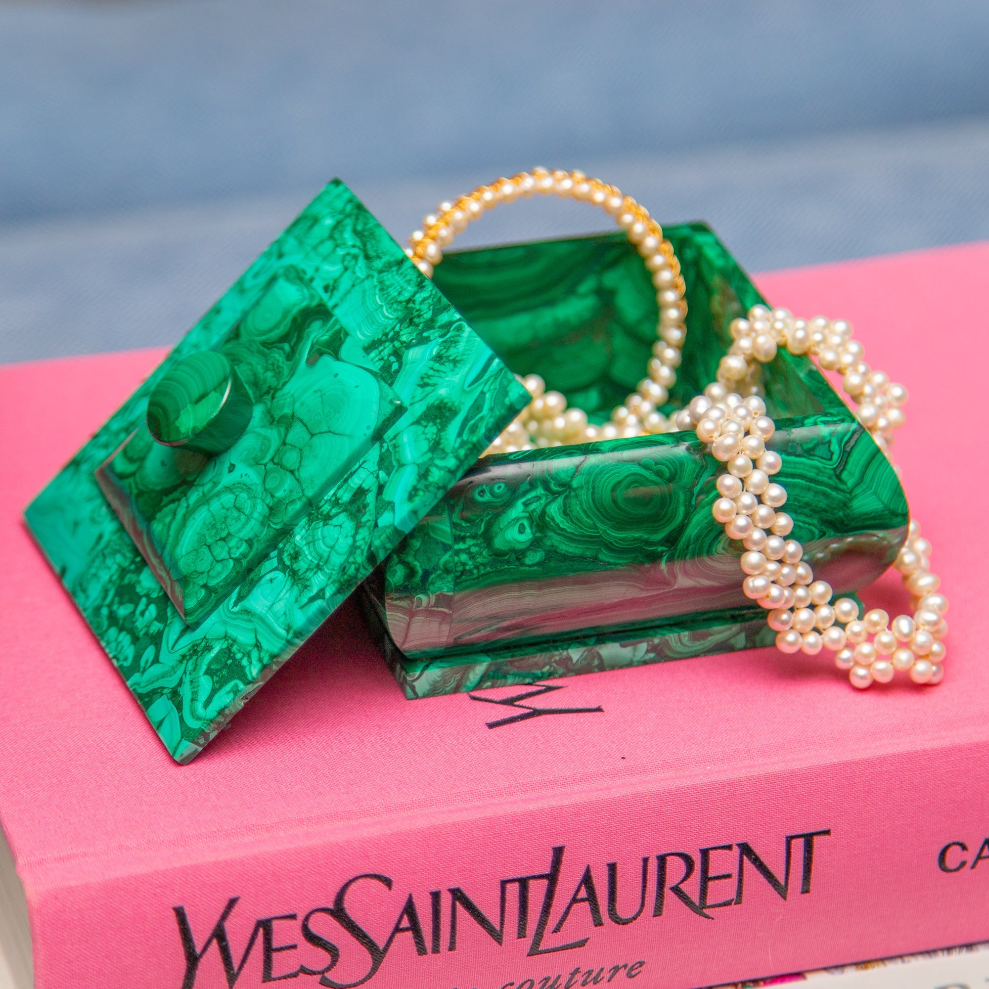 Square Malachite Box Jimena Alejandra