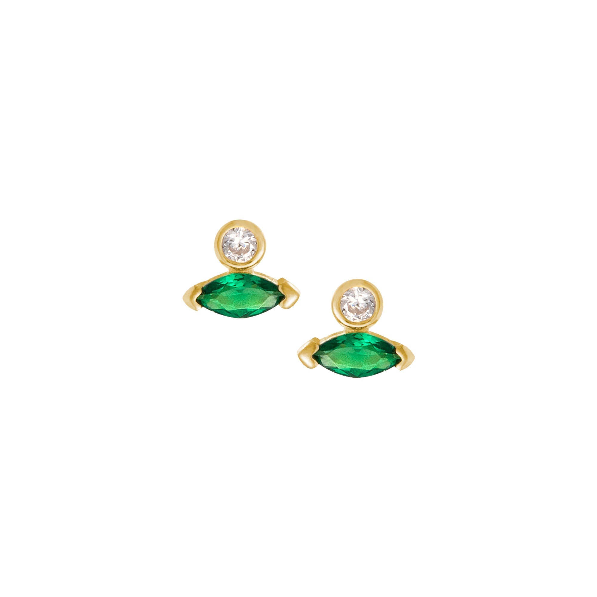 Dainty Green Studs: The Amy