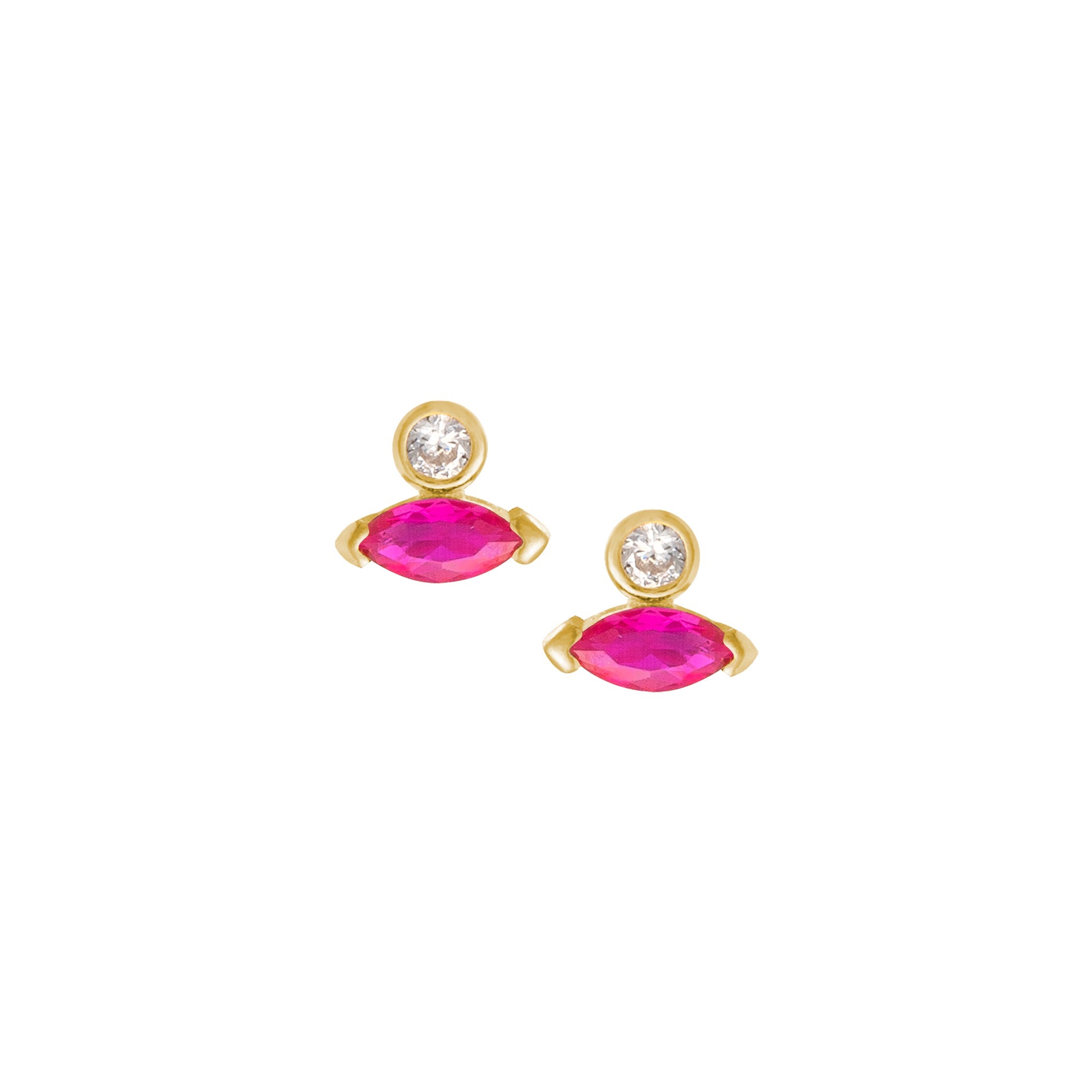 THE AMY (HOT PINK) Earrings Jimena Alejandra Gold Plated Hot Pink