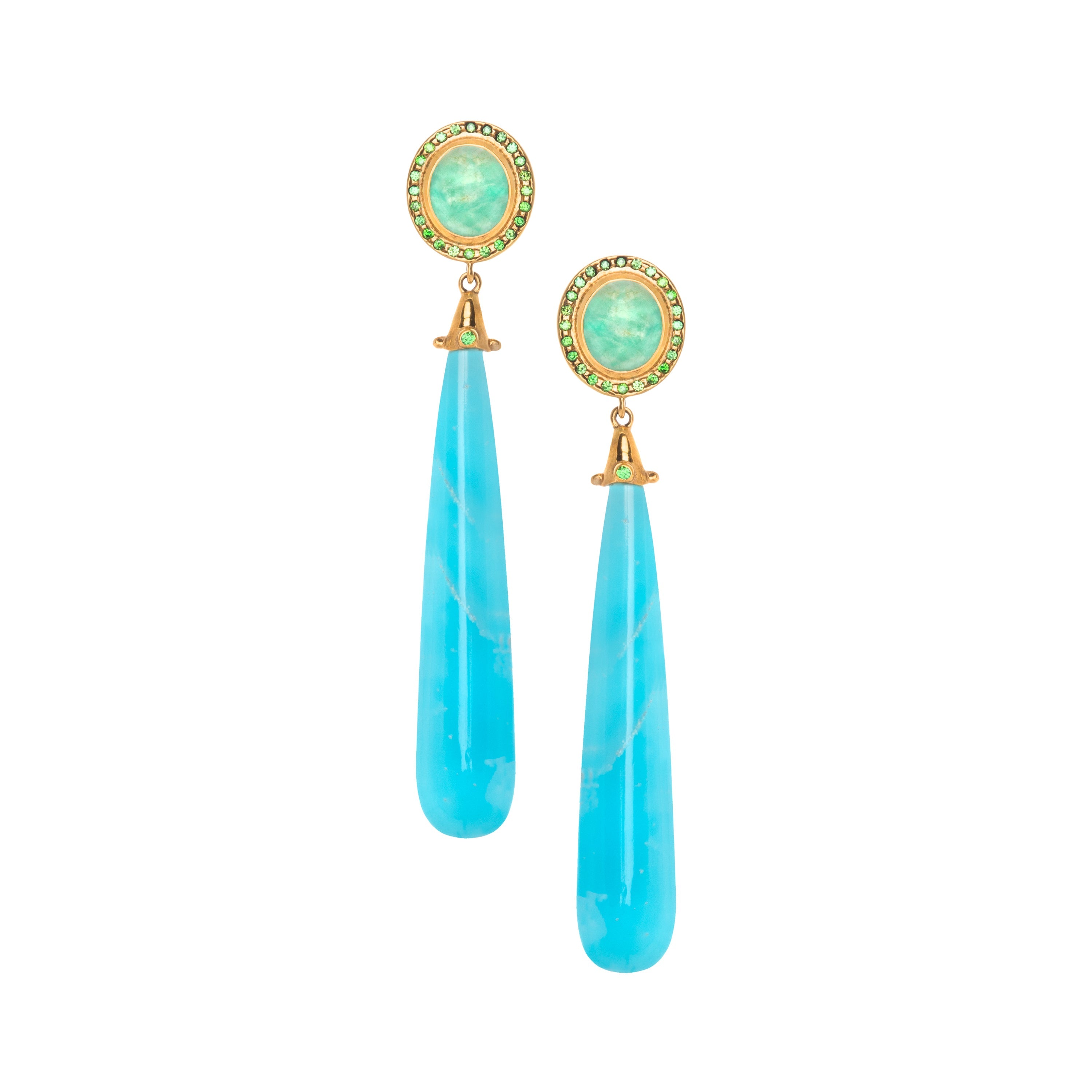 THE BETHENNY (Light Blue) Earrings Jimena Alejandra Gold Plated Blue Coral (Sky Blue)