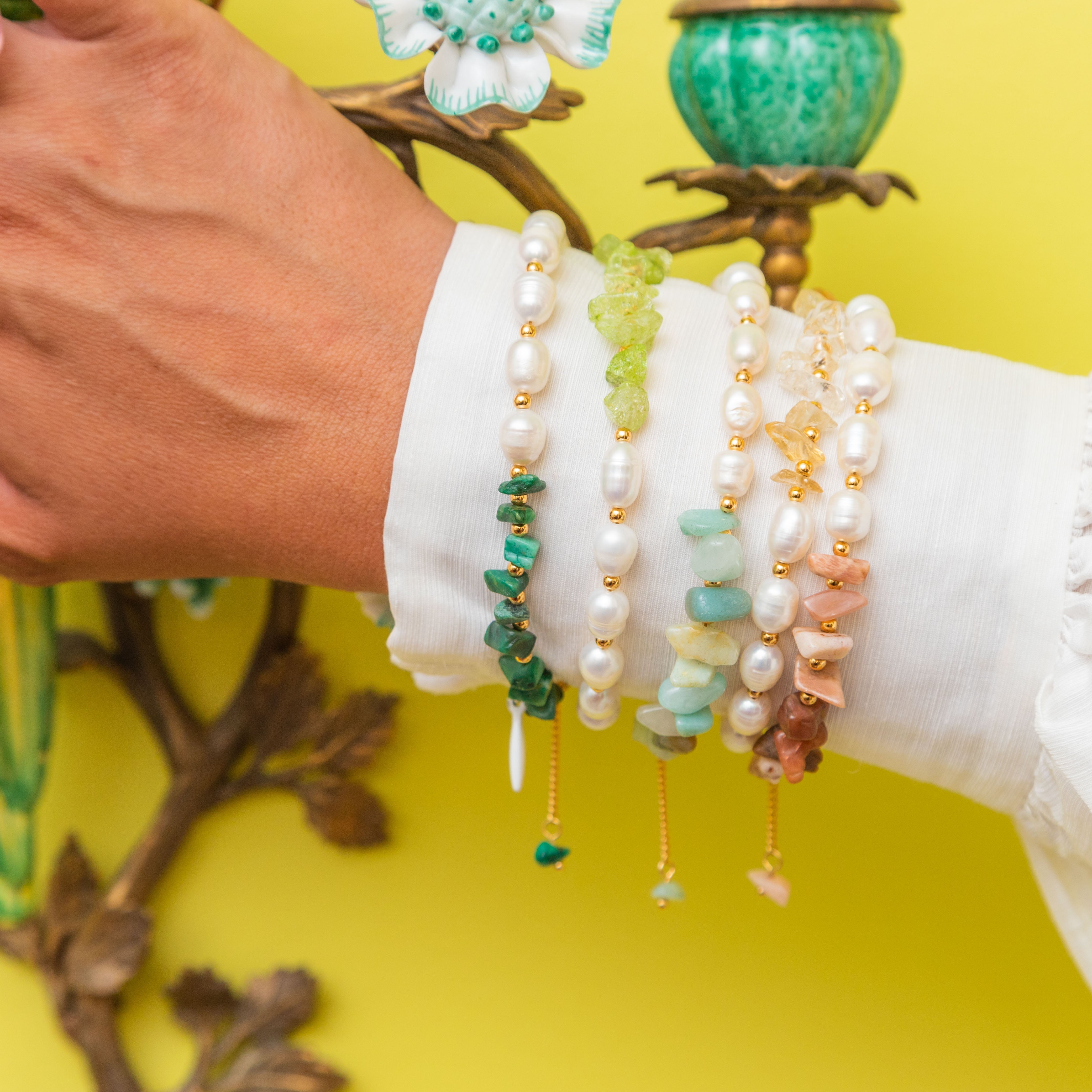 THE CAROLEE (Peach Moonstone) Bracelets Jimena Alejandra