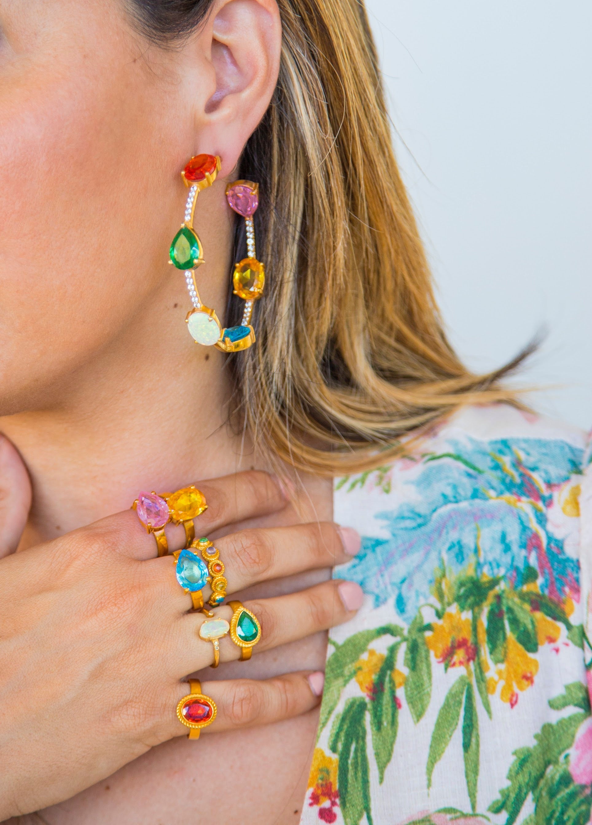 THE CHRISTA (Multicoloured Gems) Earrings Jimena Alejandra