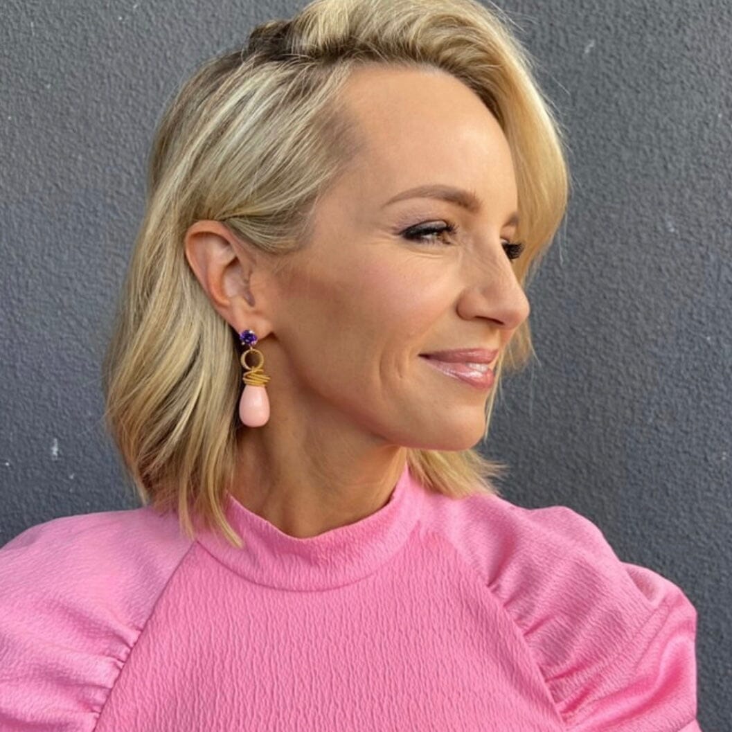 THE CLARISSA (Amethyst & Coral) Earrings Jimena Alejandra