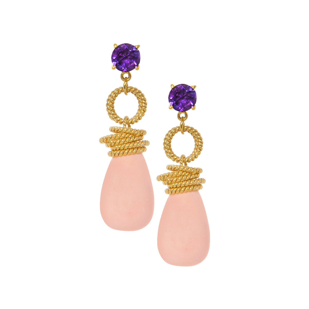 THE CLARISSA (Amethyst & Coral) Earrings Jimena Alejandra