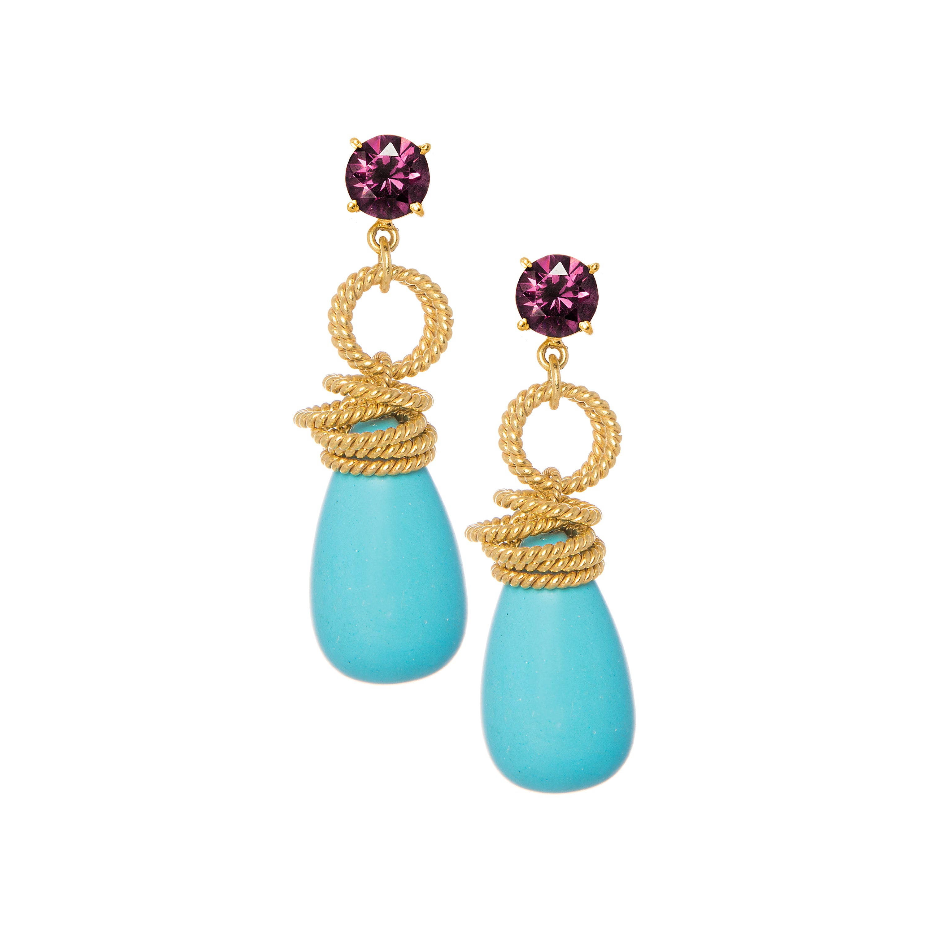 THE CLARISSA (Garnet & Turquoise) Earrings Jimena Alejandra