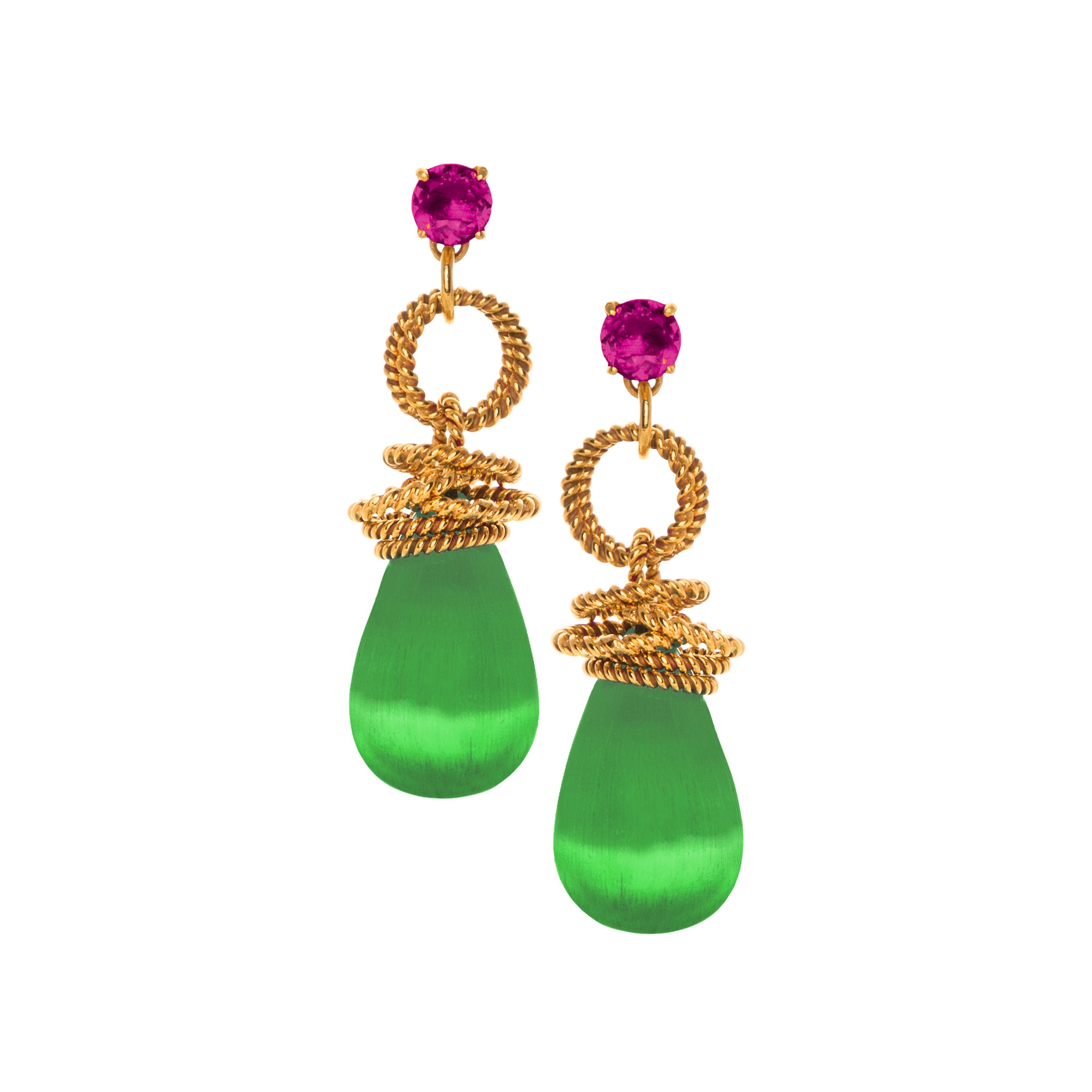 THE CLARISSA (Hot Pink & Green) Earrings Jimena Alejandra