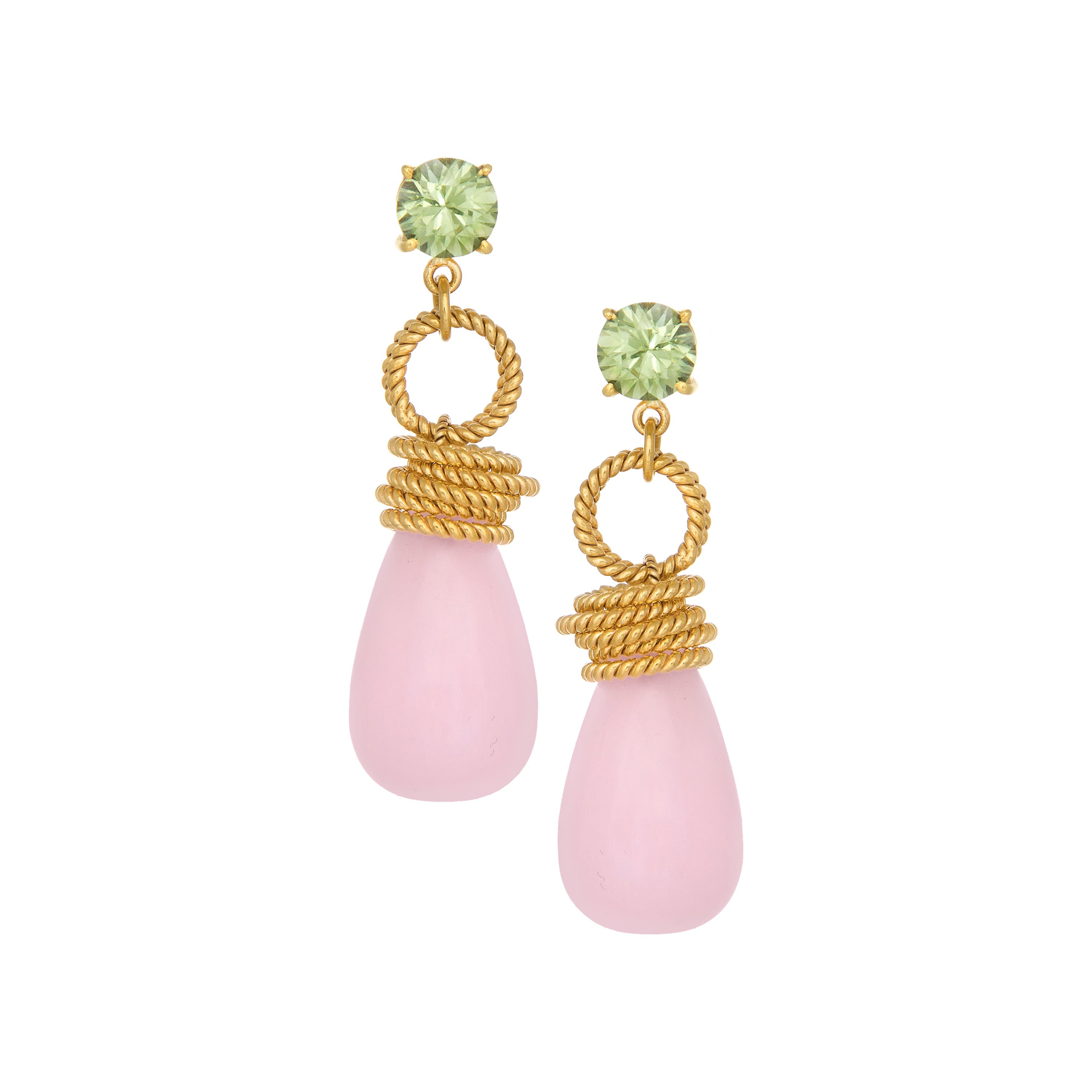 THE CLARISSA (Peridot & Rose Quartz) Earrings Jimena Alejandra