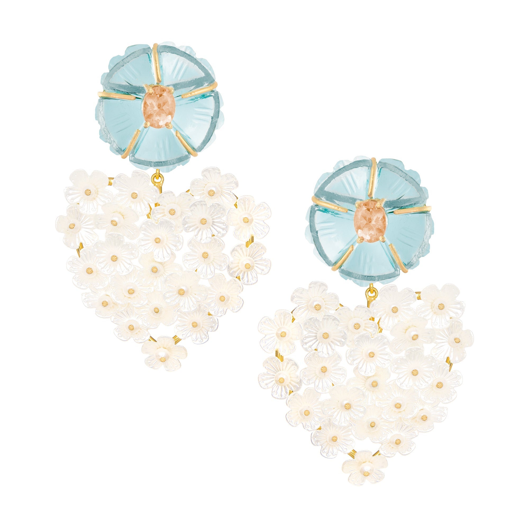 THE DAHLIA (Light Blue & Peach) Earrings Jimena Alejandra