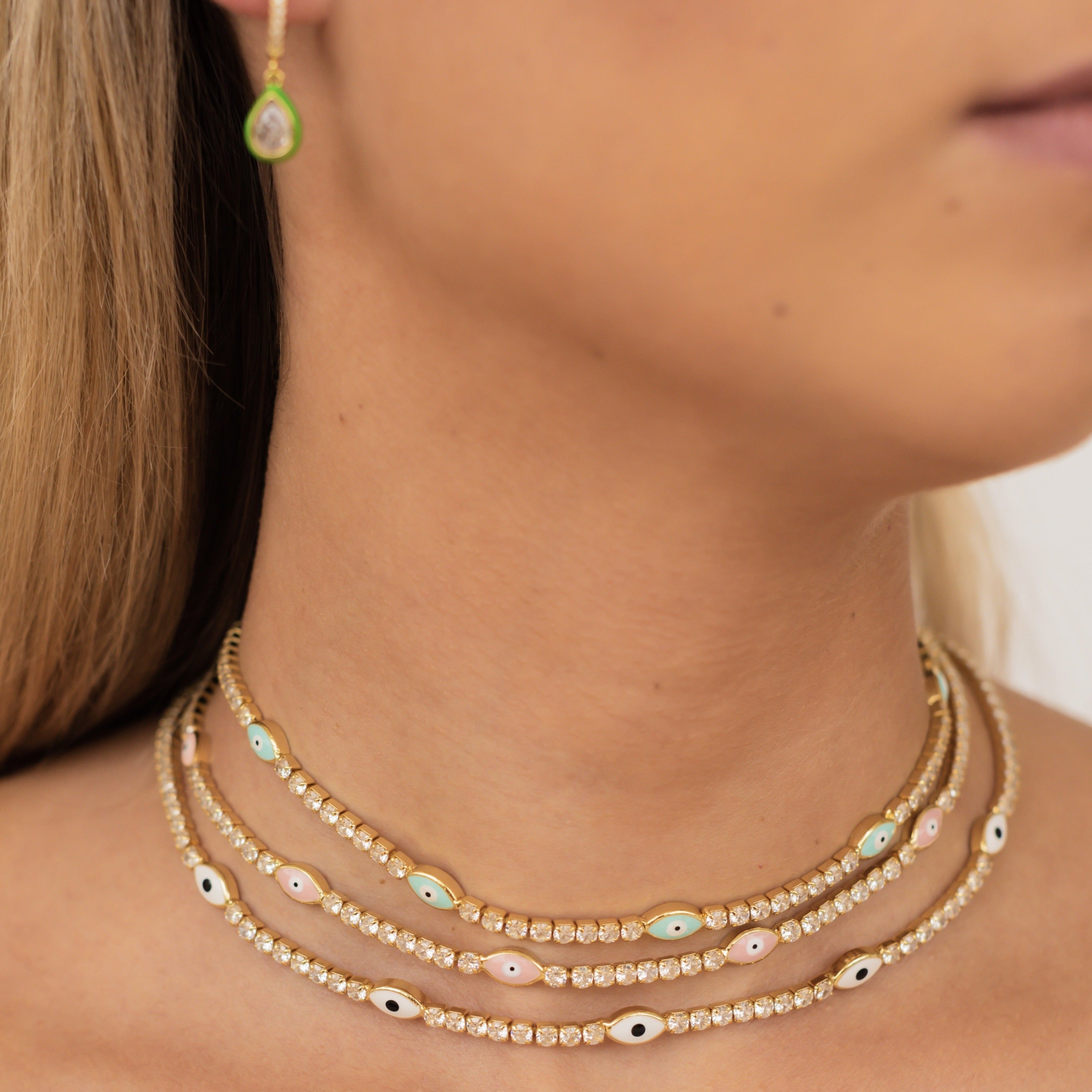 THE MATAKIA (Pink Evil Eye) Necklaces Jimena Alejandra
