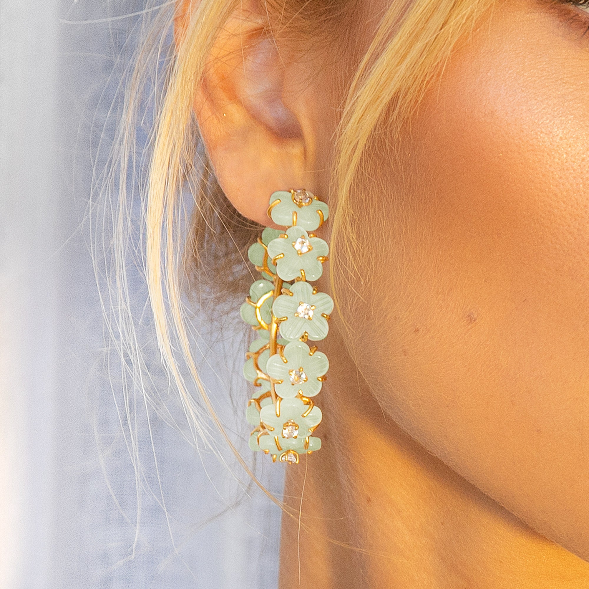 THE POPPY (Aqua Chalcedony) Earrings Jimena Alejandra