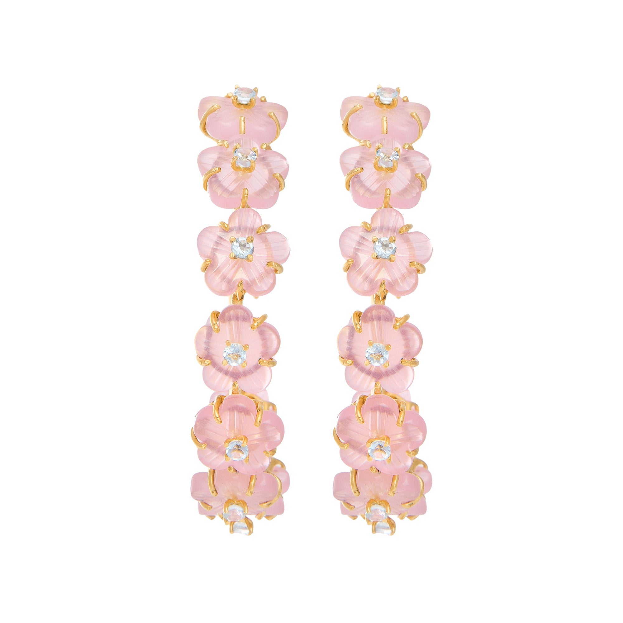 THE POPPY (Rose Quartz) Earrings Jimena Alejandra